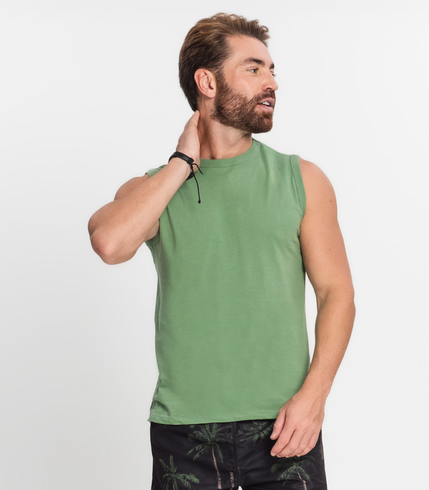 Regata Masculina Básica Rovitex Verde - Imagem 2