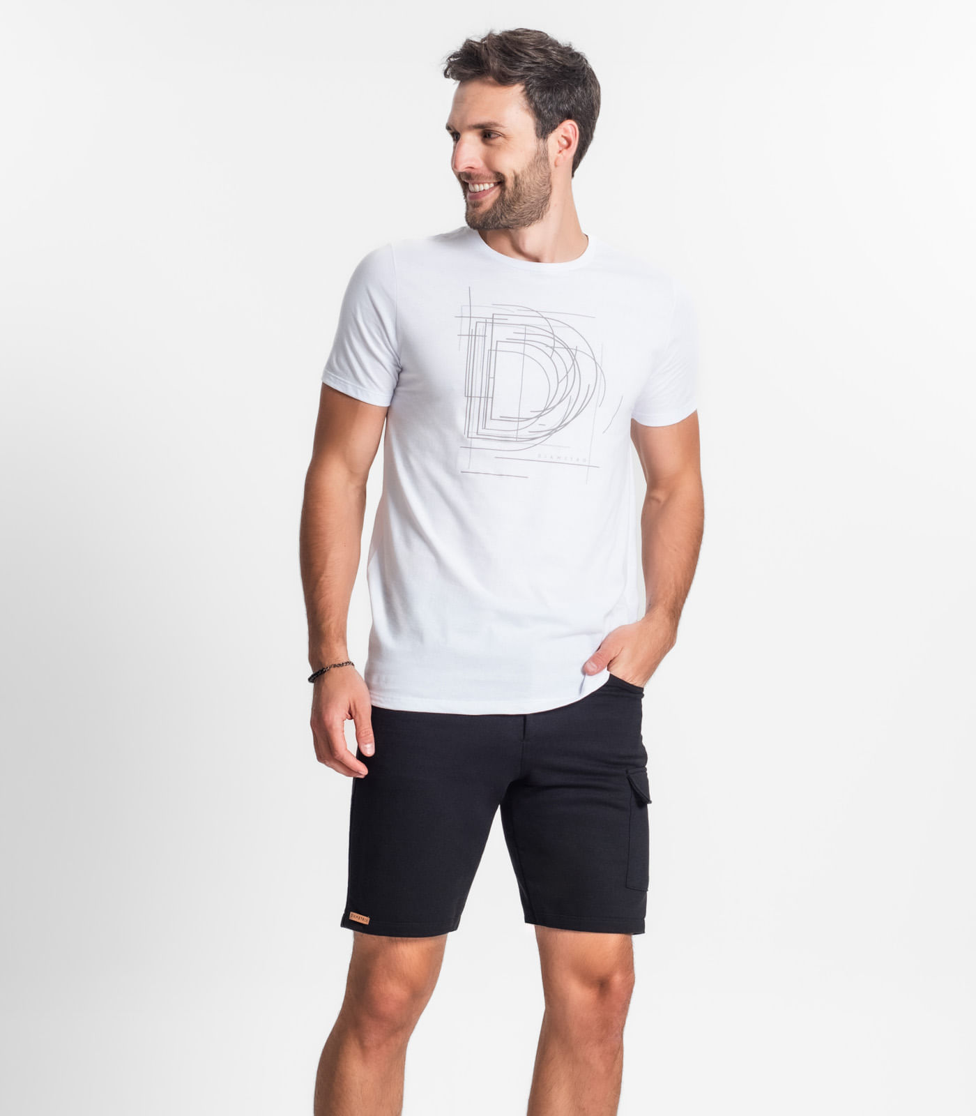 Bermuda Masculina Em Moletom Diametro Preto