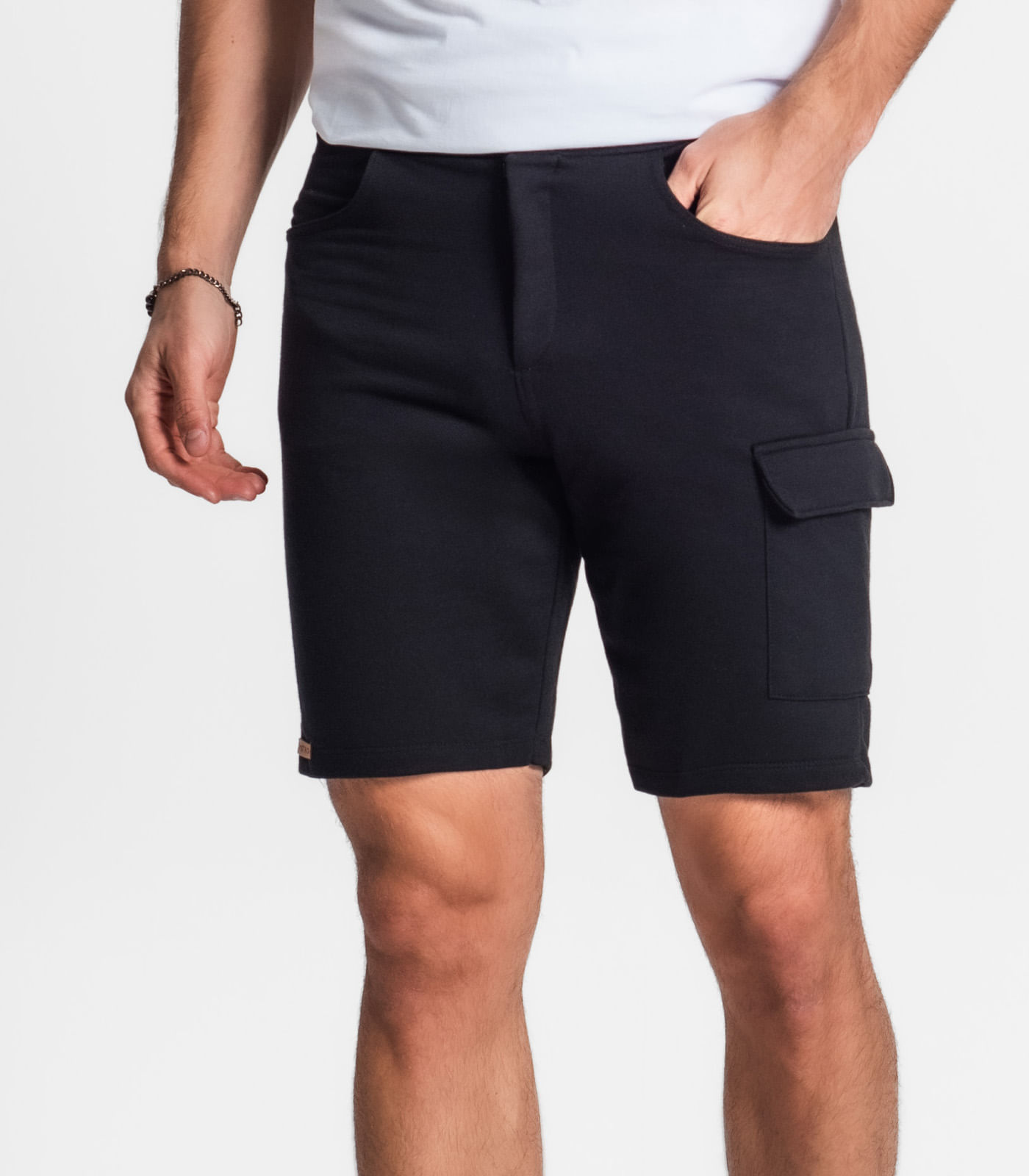 Bermuda Masculina Em Moletom Diametro Preto - Imagem 2