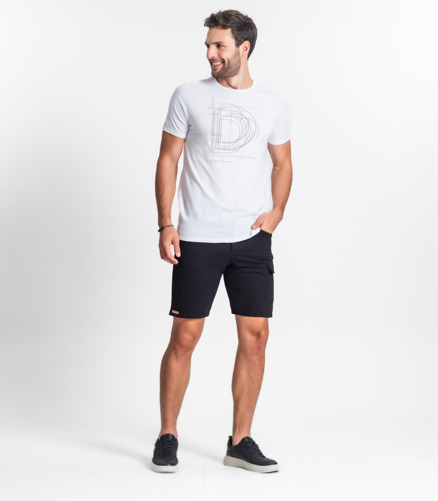 Bermuda Masculina Em Moletom Diametro Preto - Imagem 4