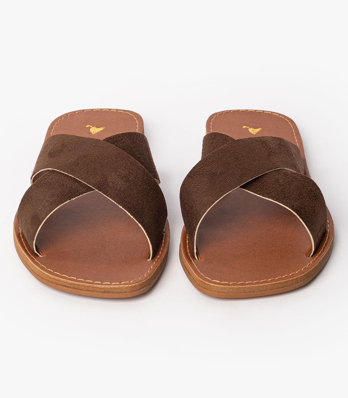 Sandália Rasteirinha Com Tiras Largas Select Marrom - Imagem 3