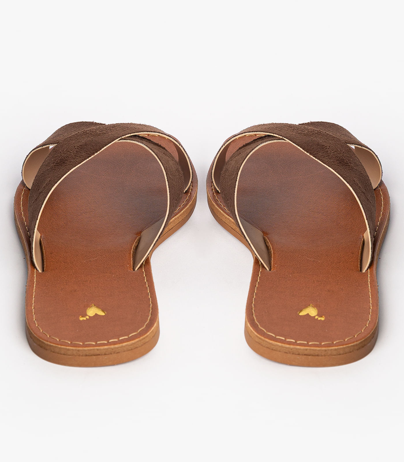 Sandália Rasteirinha Com Tiras Largas Select Marrom - Imagem 5