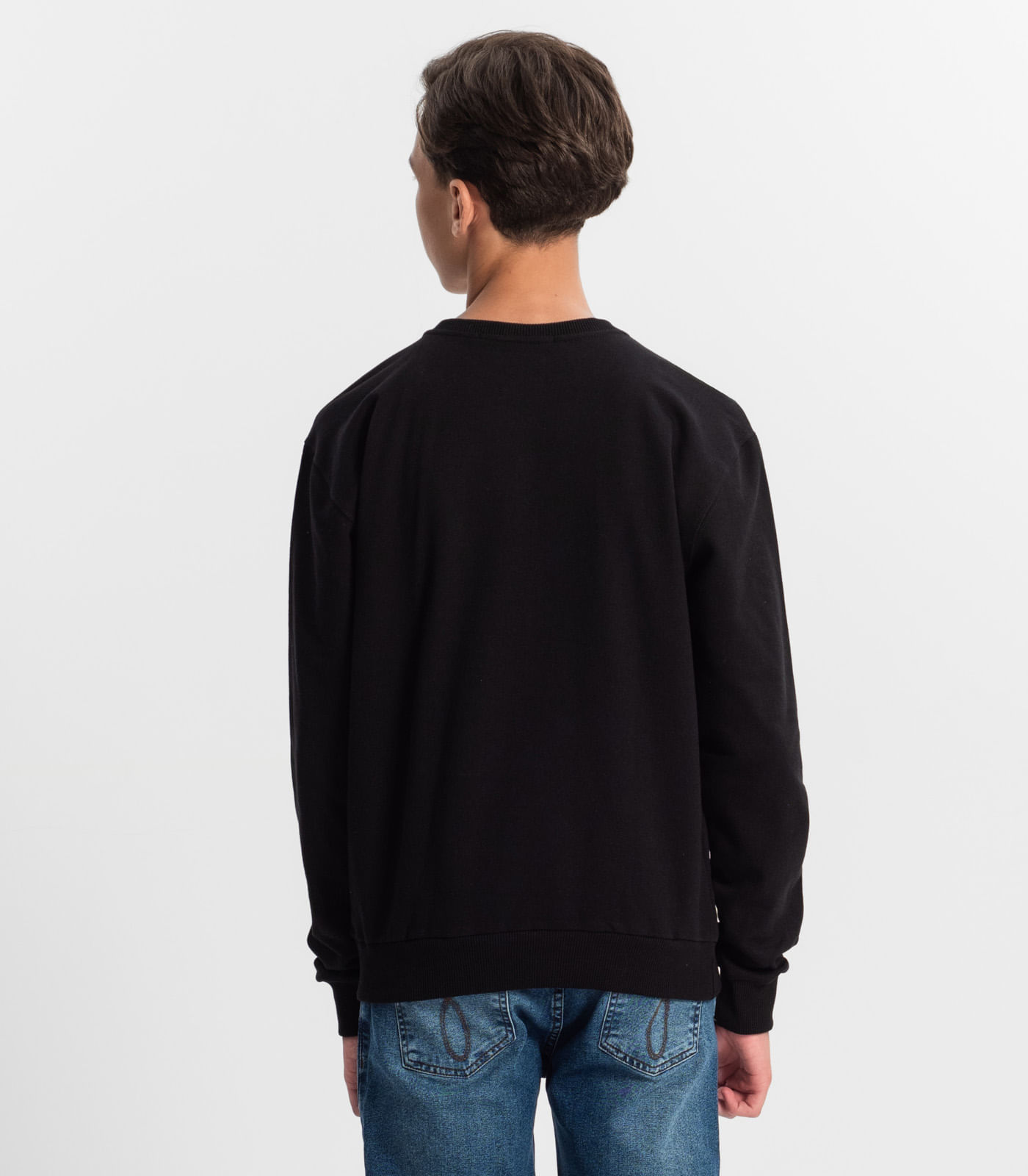 Blusão Juvenil Menino Em Moletom Minty Preto - Imagem 3