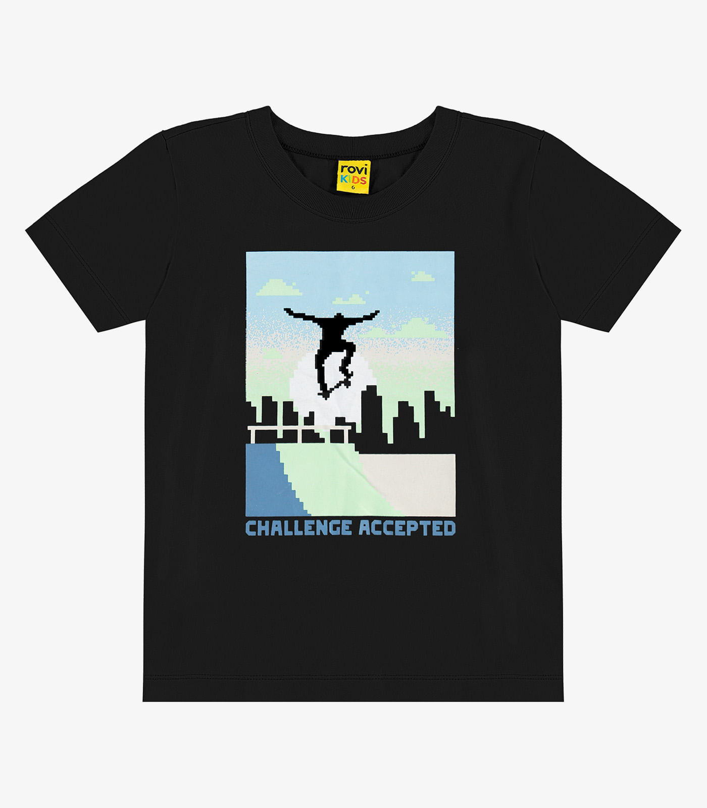 Camiseta Infantil Manga Curta Rovi Kids Preto