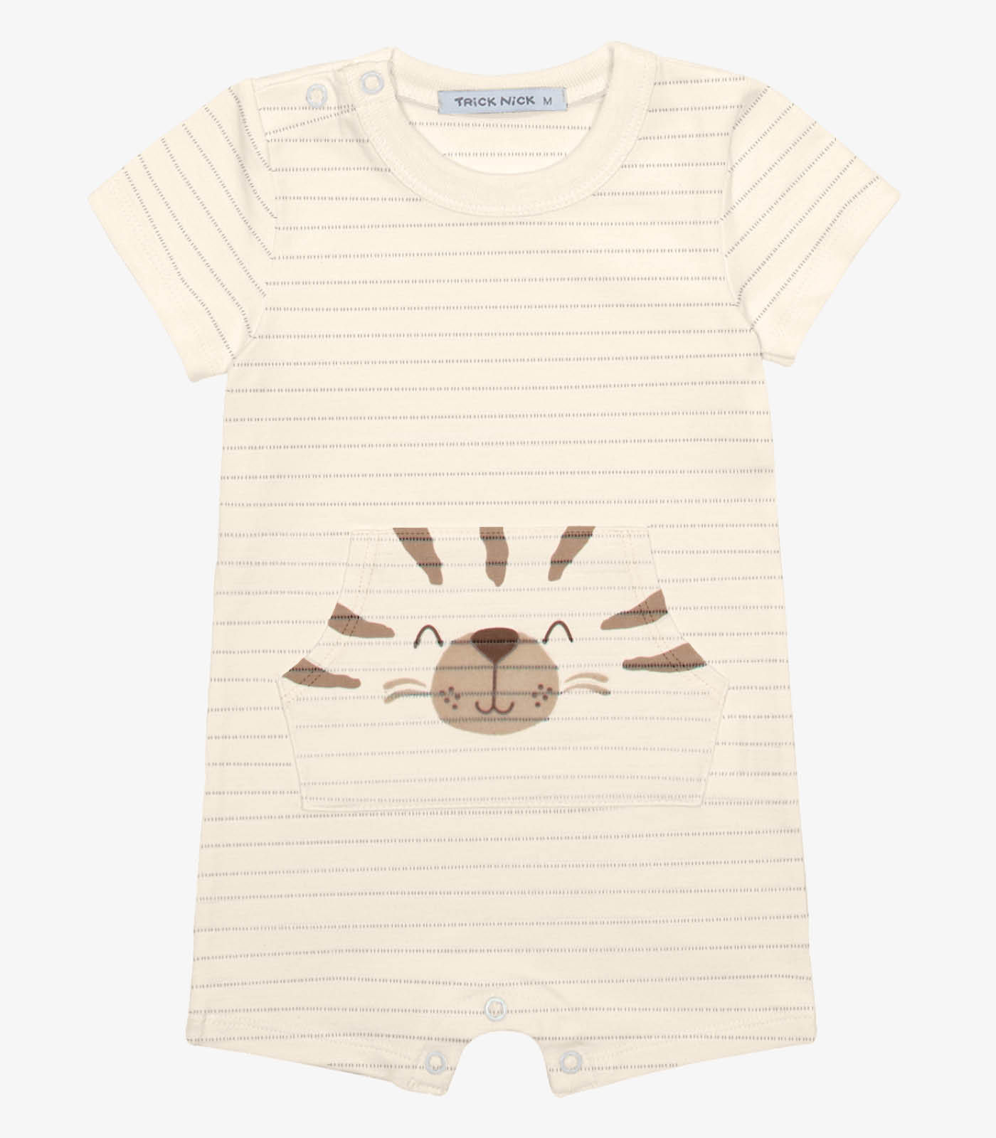 Macaquinho Infantil Cotton Listrado Trick Nick Bege