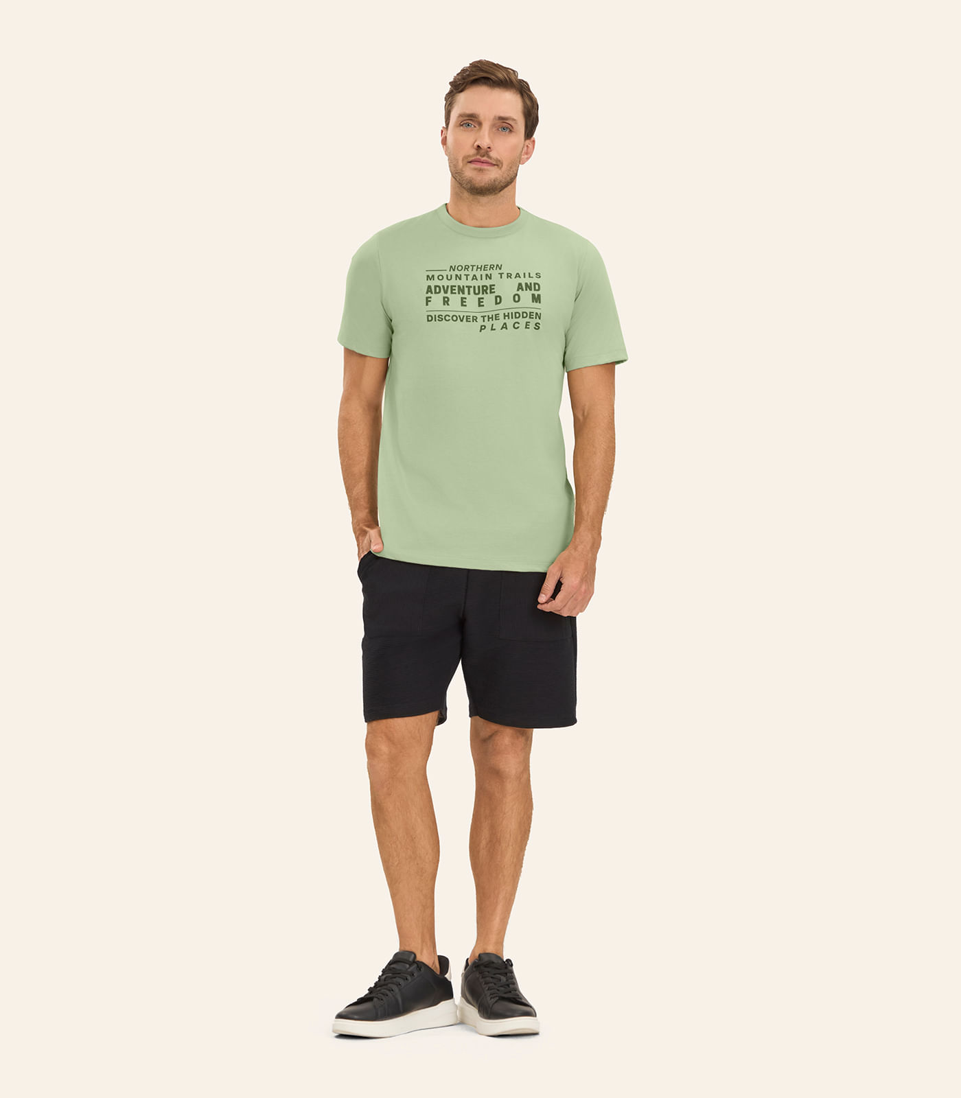 Camiseta Masculina em Meia Malha Diametro Verde