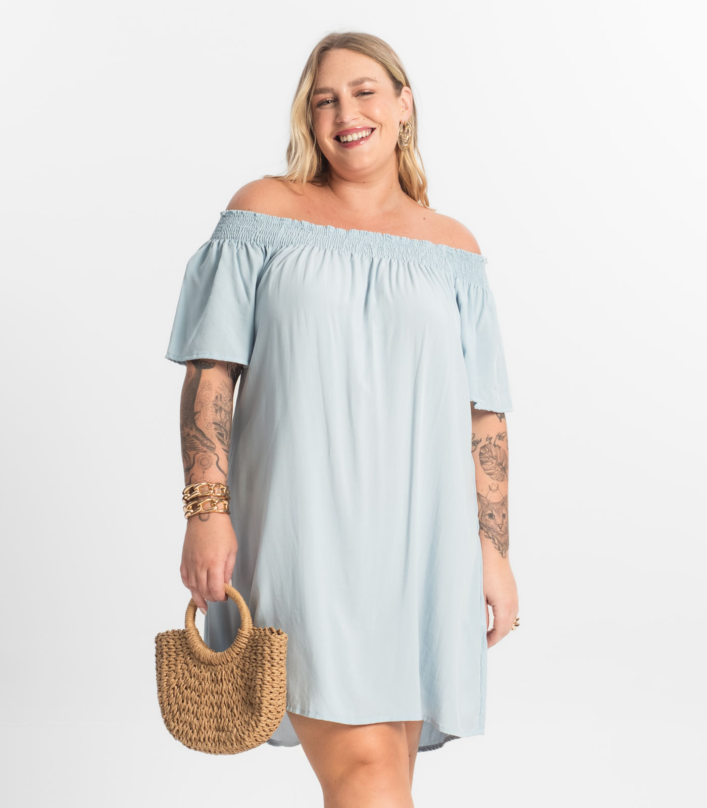 Vestido Curto Secret Glam Azul