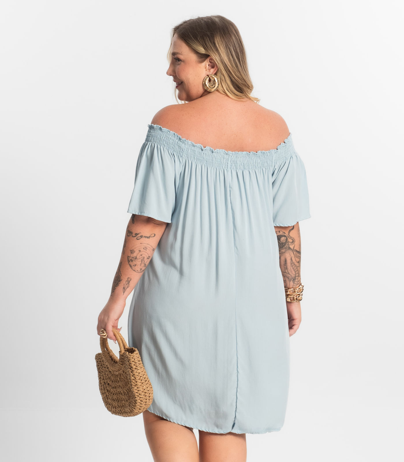 Vestido Curto Secret Glam Azul - Imagem 3