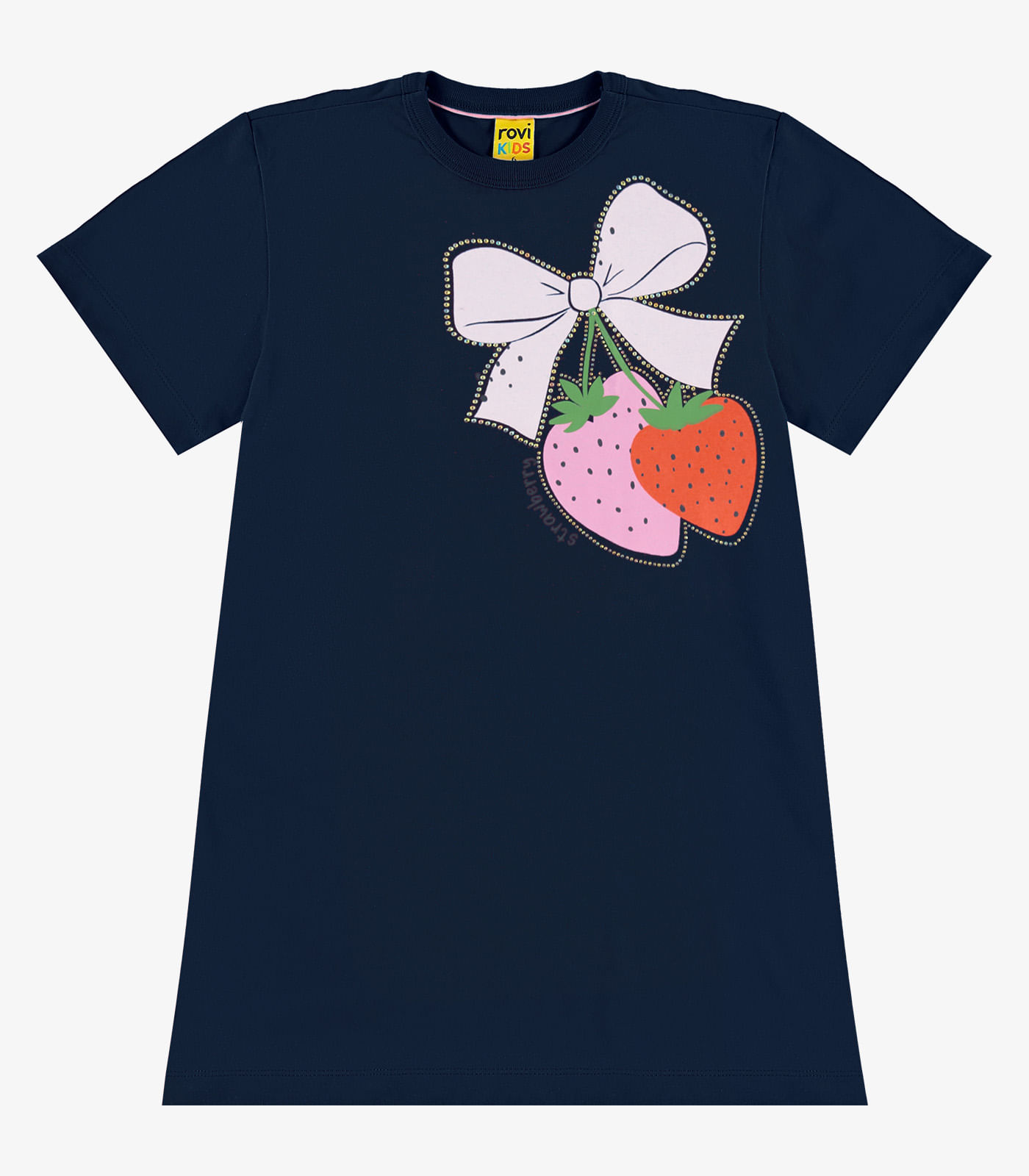 Vestido Infantil Meia Malha Rovi Kids Azul