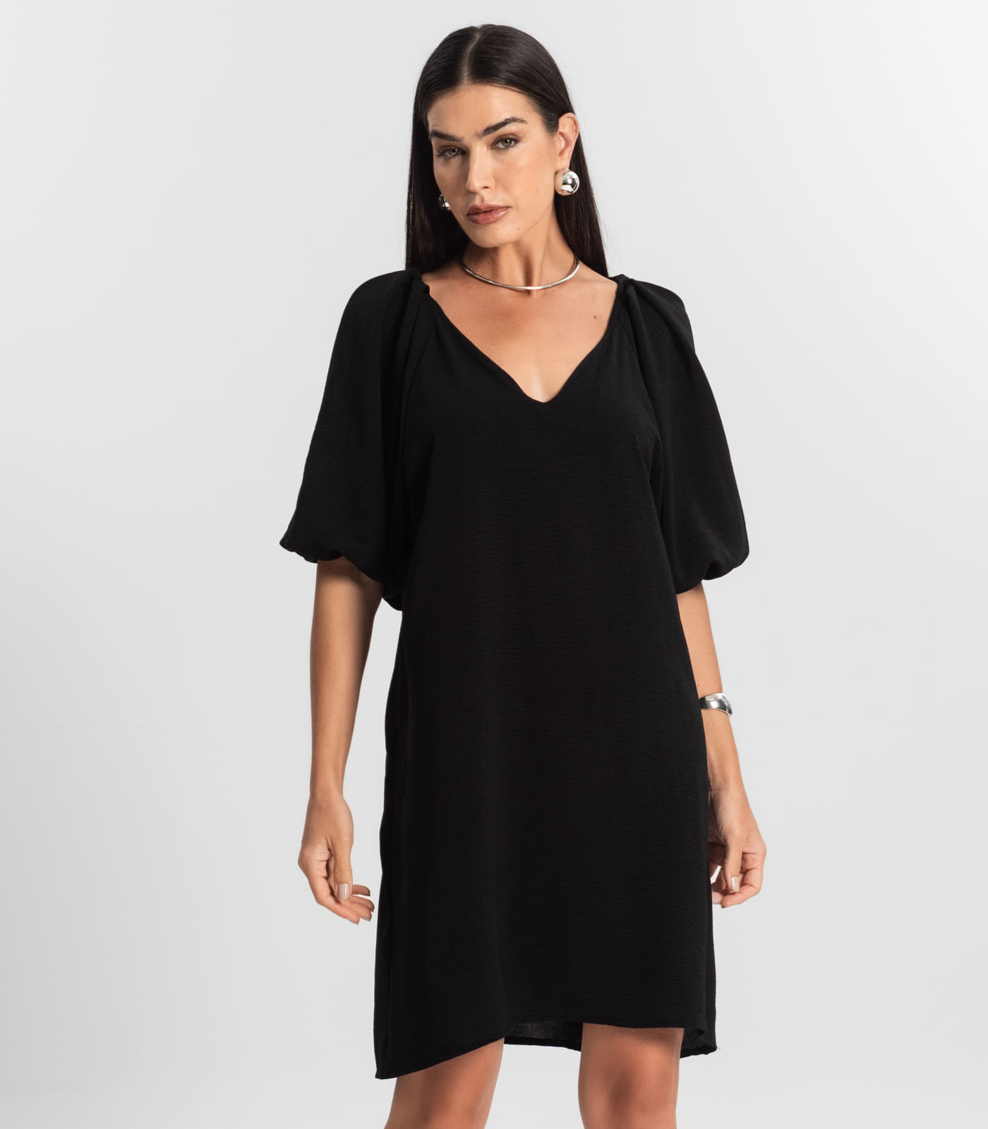 Vestido Feminino Liso Rovitex Preto - Imagem 2