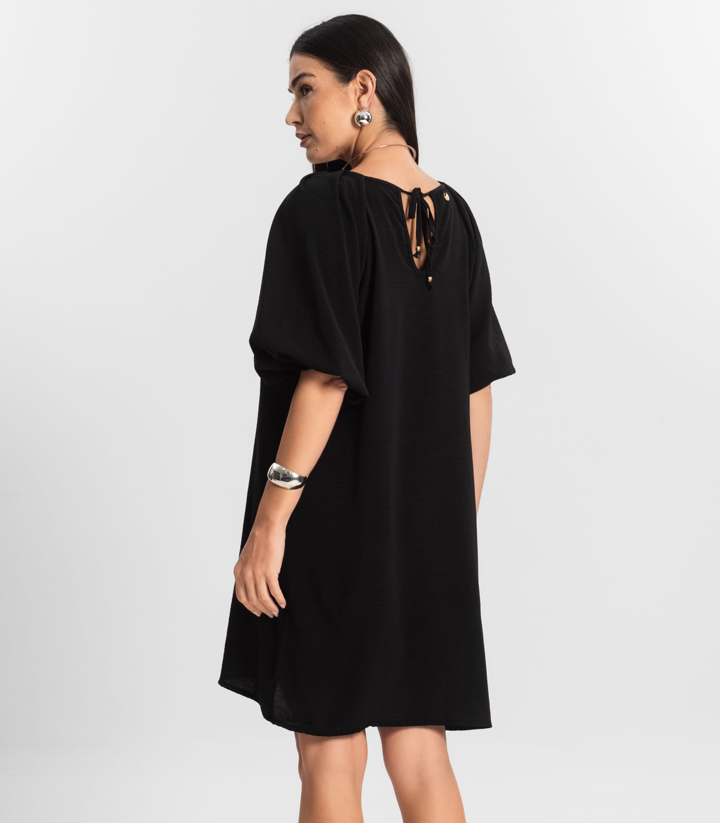 Vestido Feminino Liso Rovitex Preto - Imagem 3