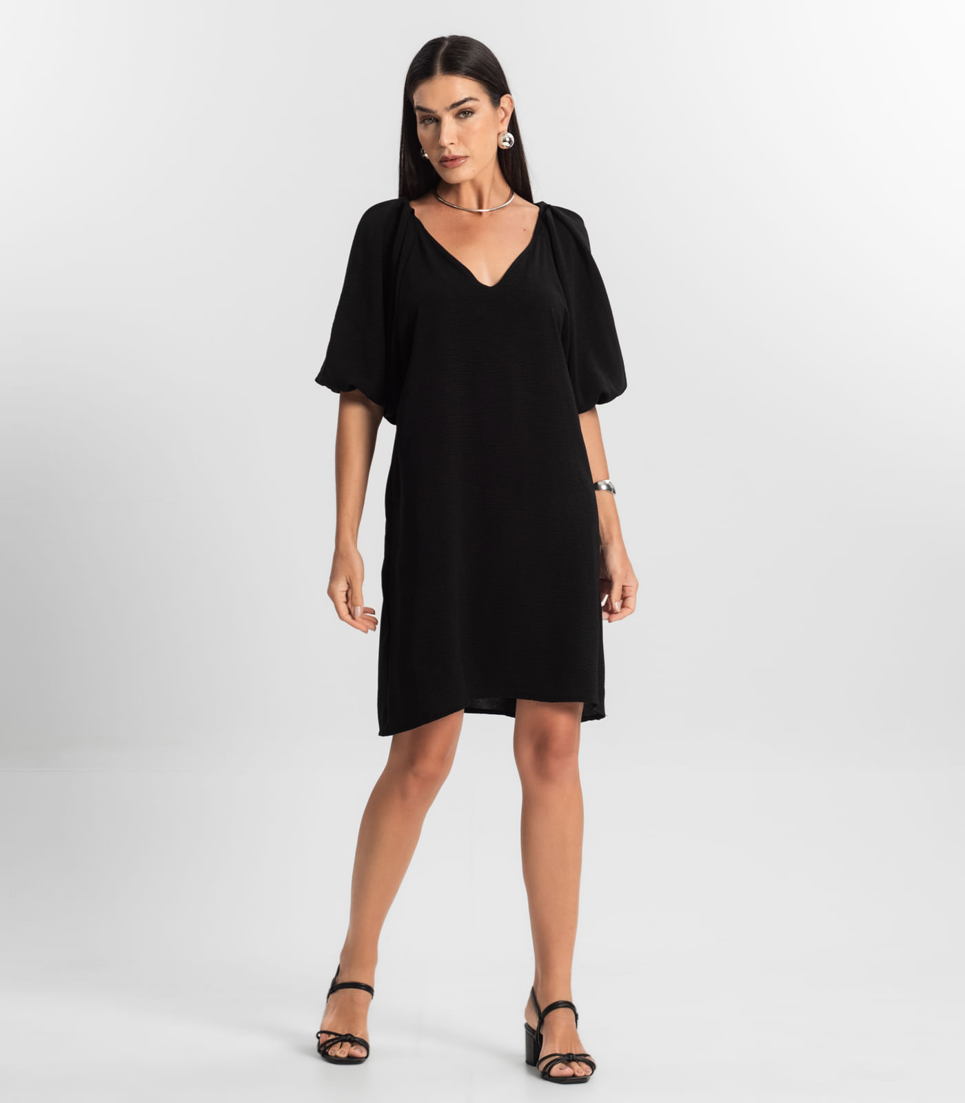 Vestido Feminino Liso Rovitex Preto - Imagem 4