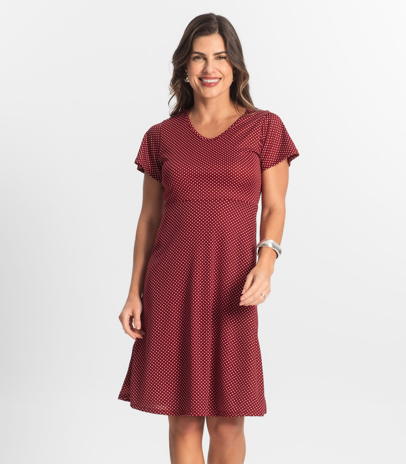 Vestido Feminino Evasê Estampado Select Vermelho
