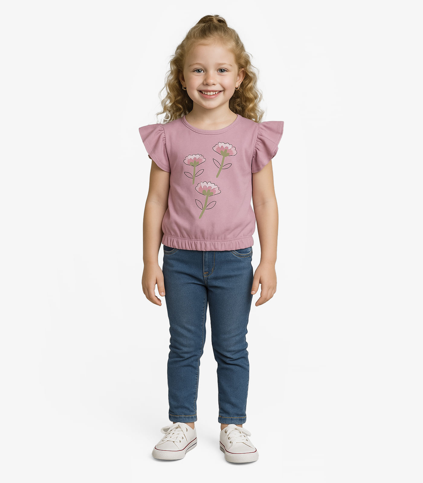 Blusa Infantil Manga Curta Infinita Cor Rosa