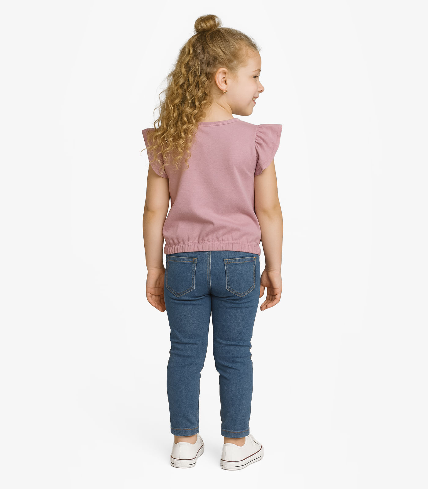 Blusa Infantil Manga Curta Infinita Cor Rosa - Imagem 2