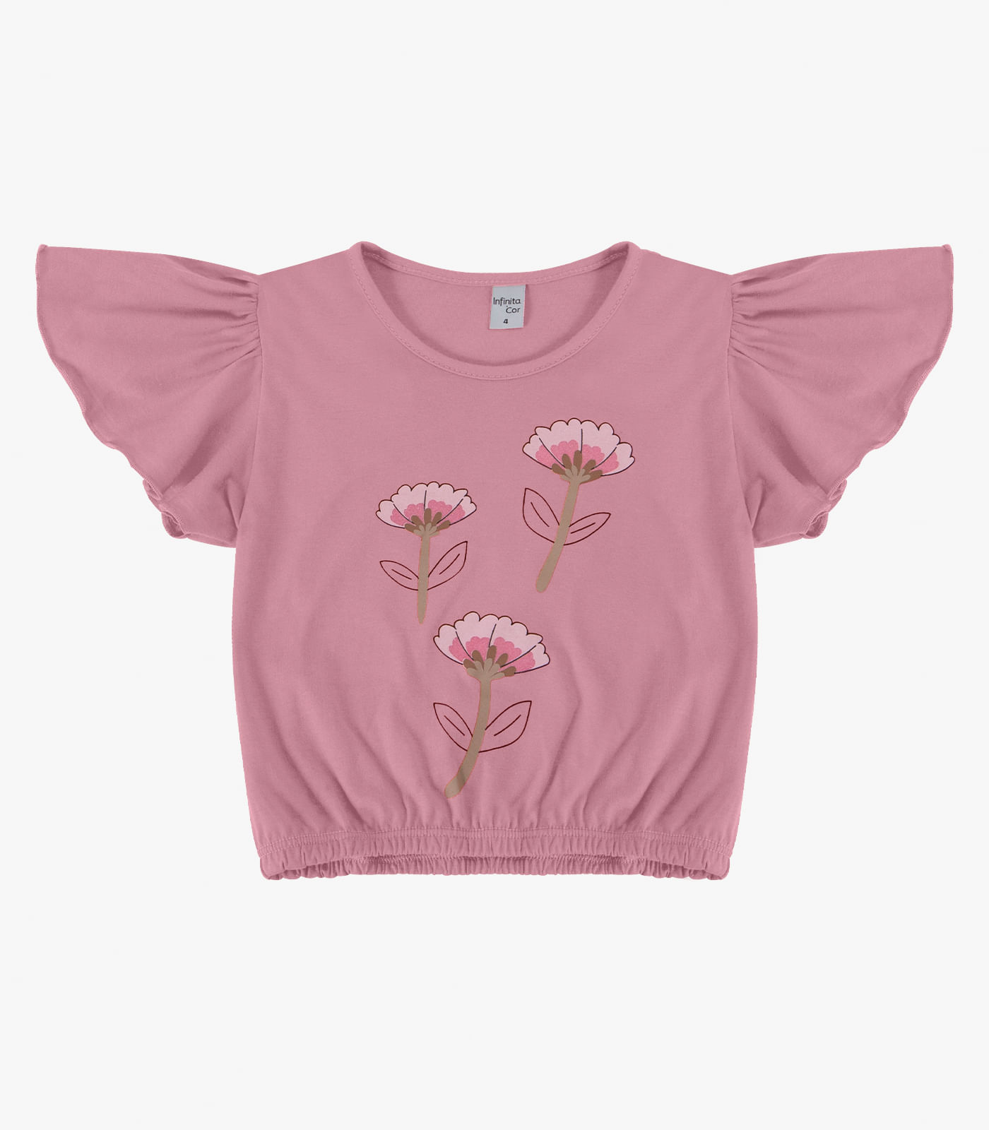 Blusa Infantil Manga Curta Infinita Cor Rosa - Imagem 3