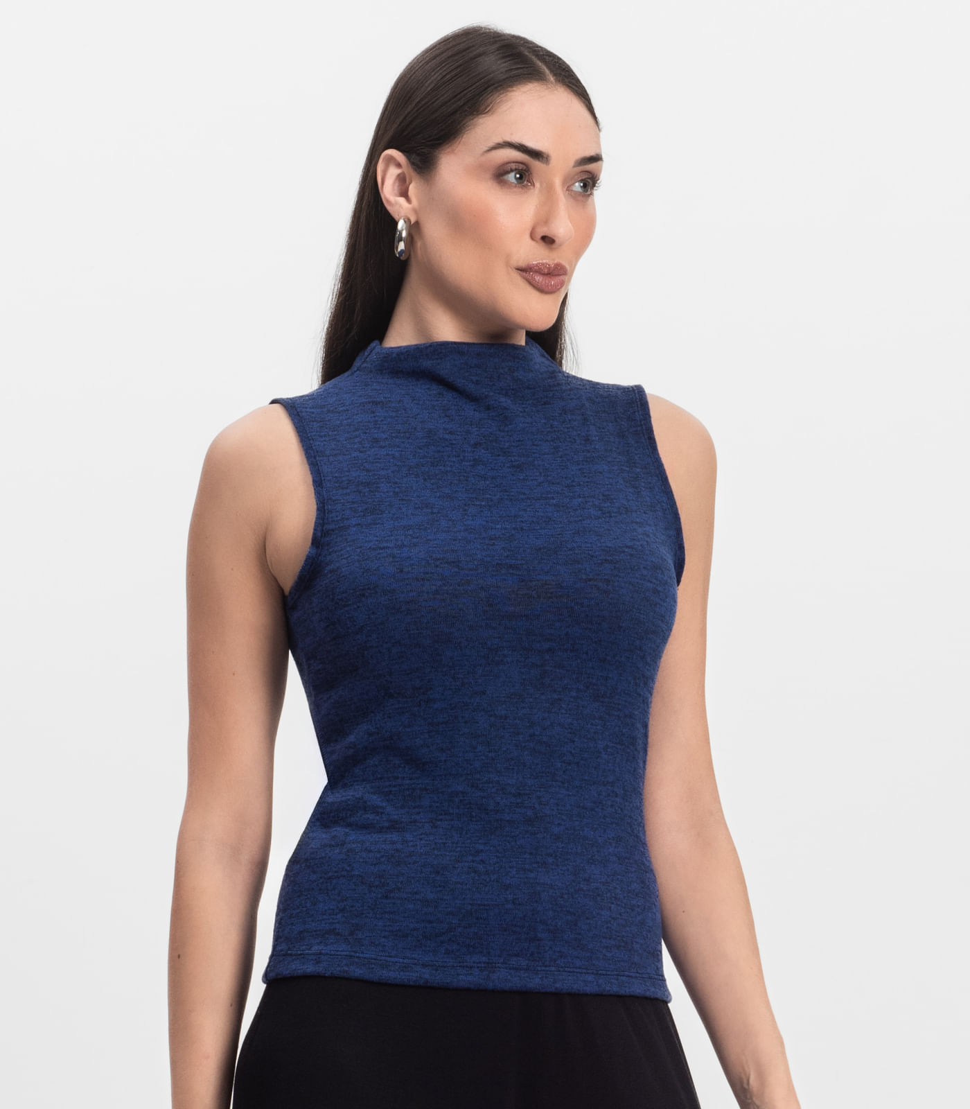 Regata Feminina com Gola Infinita Cor Azul - Imagem 2