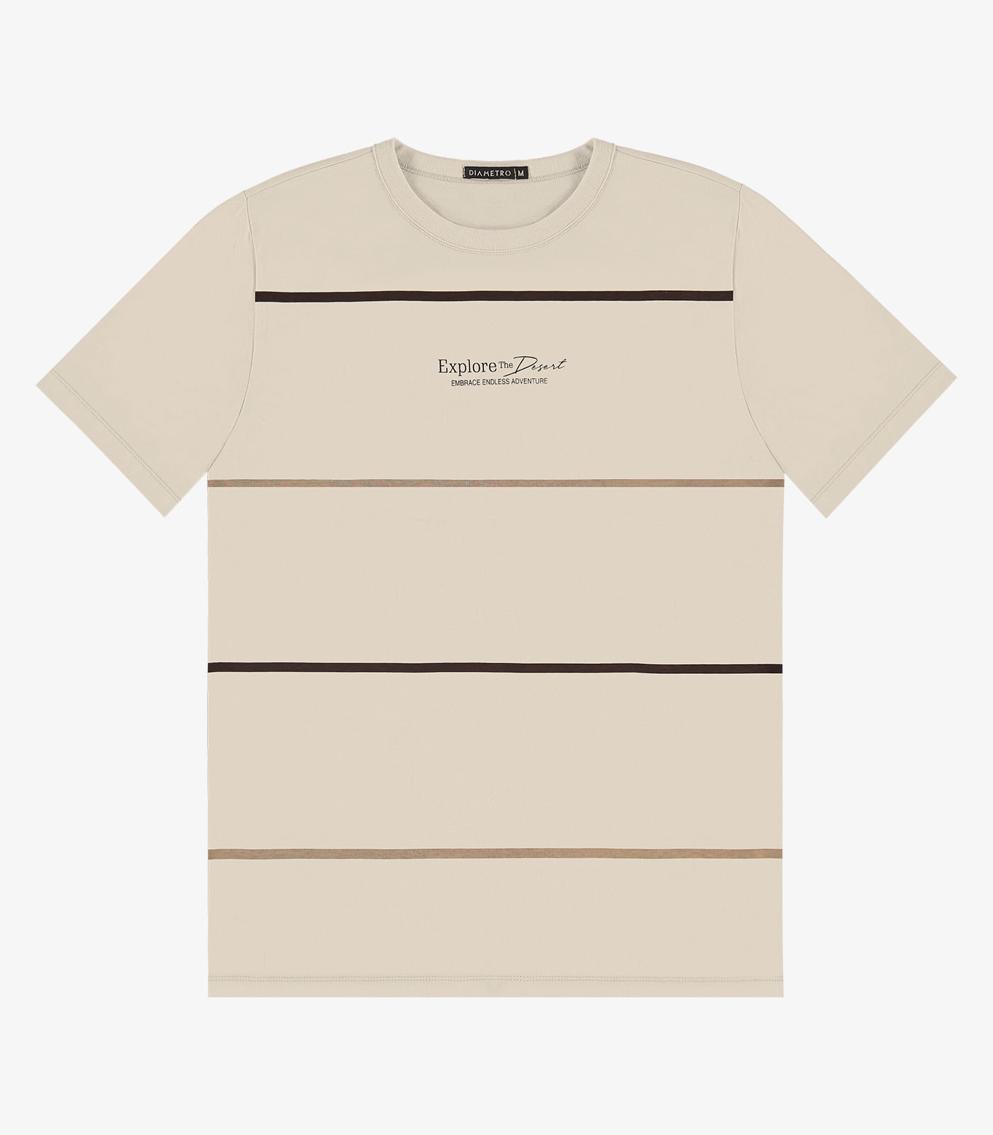 Camiseta Masculina em Meia Malha Diametro Bege