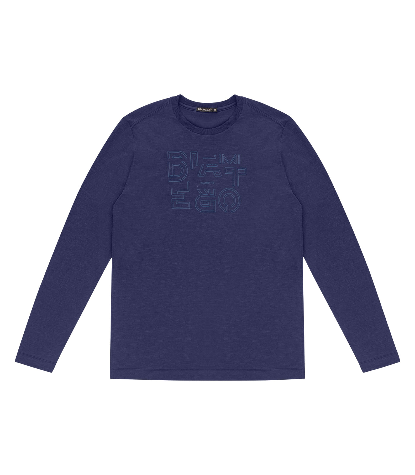 Camiseta Masculina Manga Longa Diametro Azul - Imagem 5