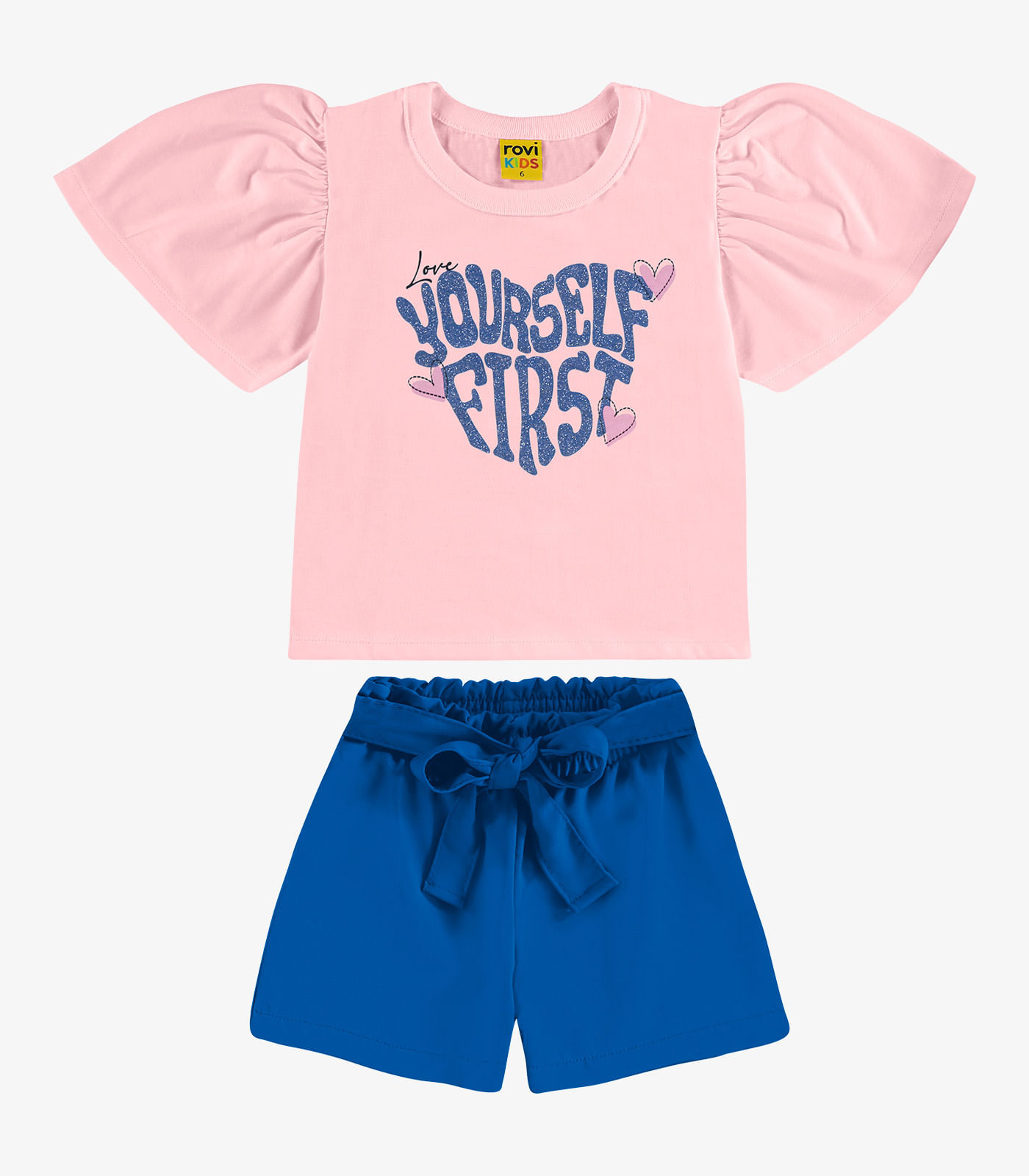 Conjunto Infantil Blusa Com Shorts Rovi Kids Azul
