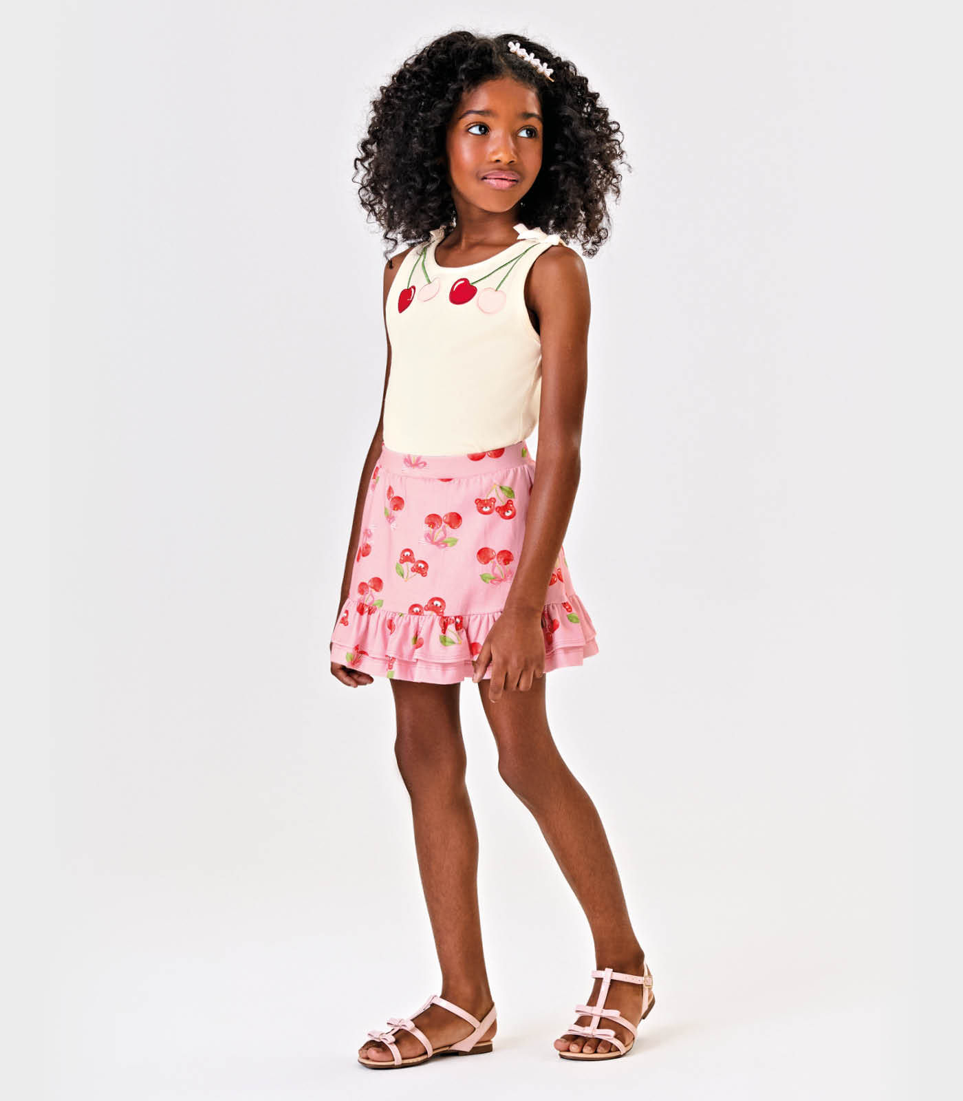 Conjunto Infantil Regata Com Saia Trick Nick Bege - Imagem 5