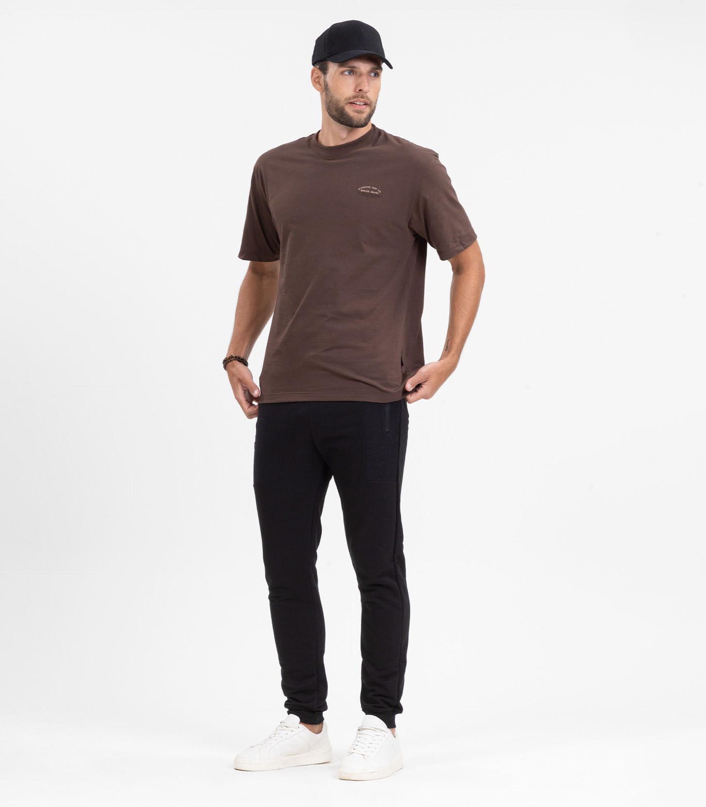 Calça Masculina Em Moletinho Diametro Preto