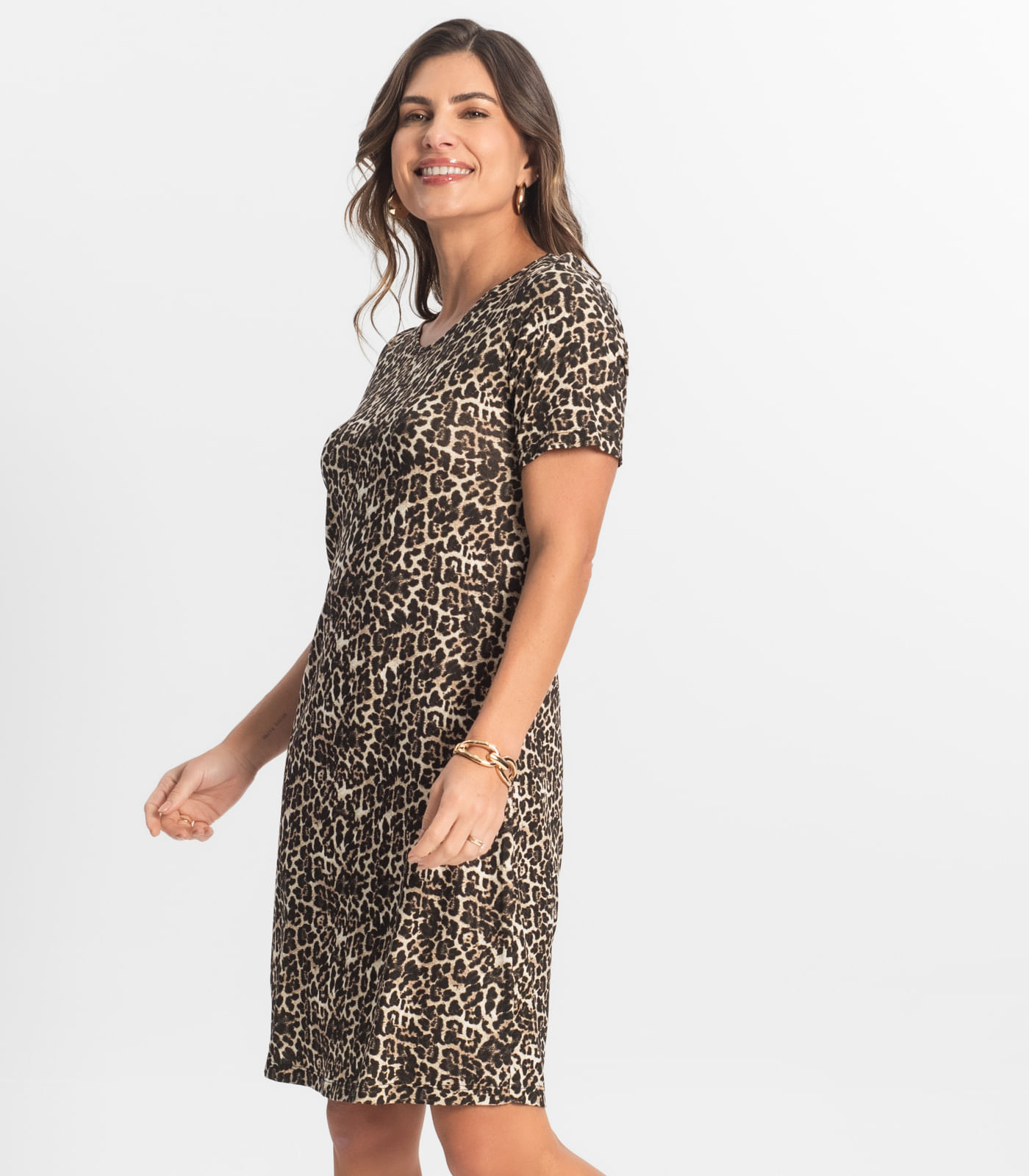 Vestido Feminino Estampado Select Bege - Imagem 2