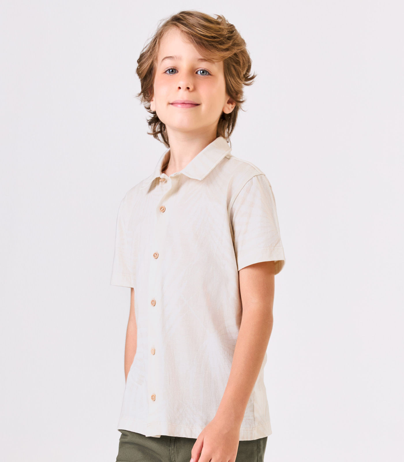 Conjunto Infantil Camisa Com Bermuda Trick Nick Bege - Imagem 2