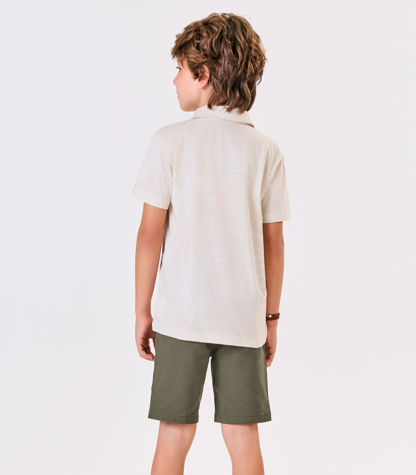 Conjunto Infantil Camisa Com Bermuda Trick Nick Bege - Imagem 4