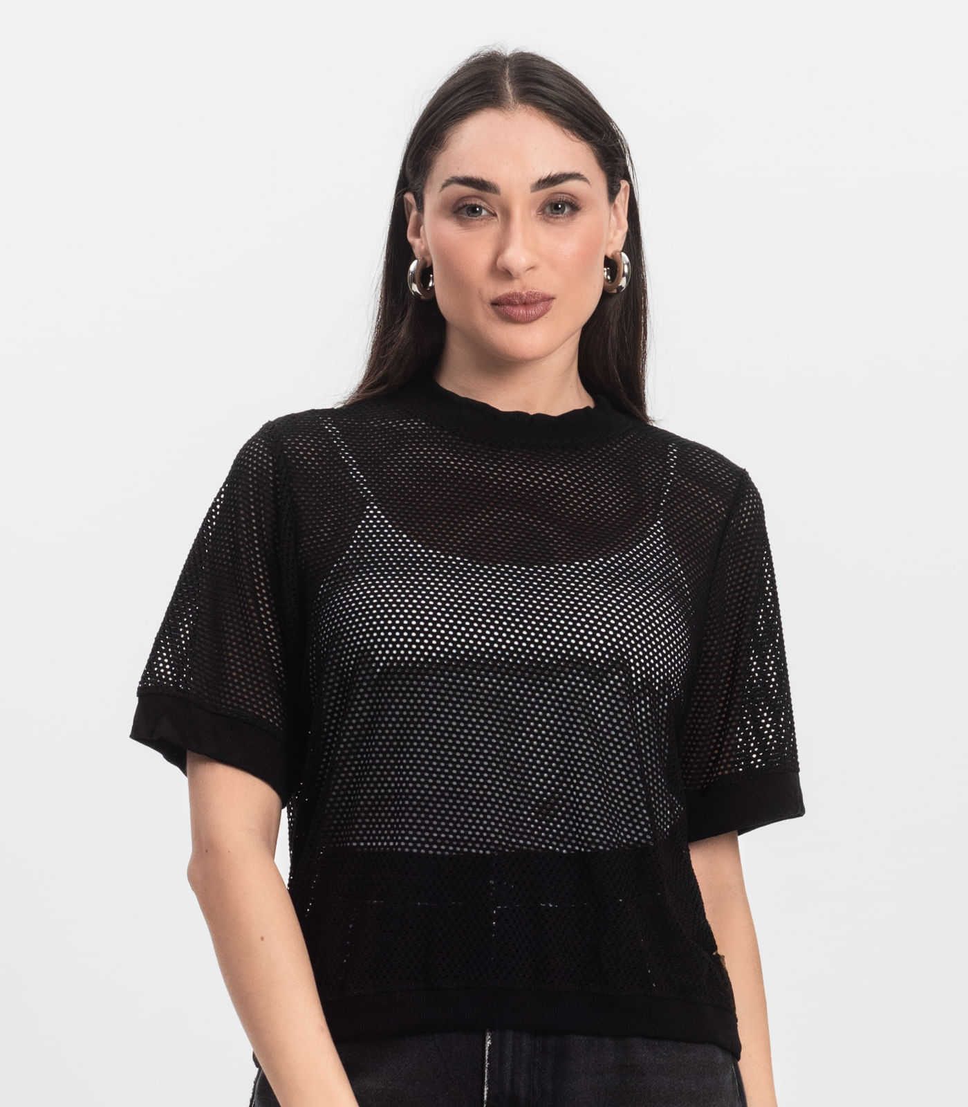 Blusa Feminina Malha Screen Infinita Cor Preto - Imagem 2