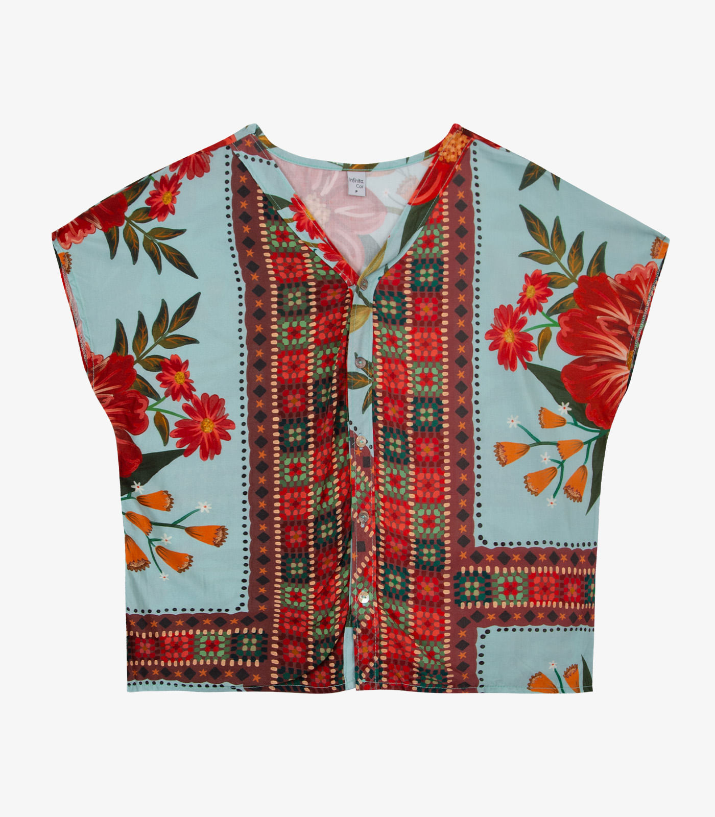 Blusa Feminina Estampada Infinita Cor Azul - Imagem 2