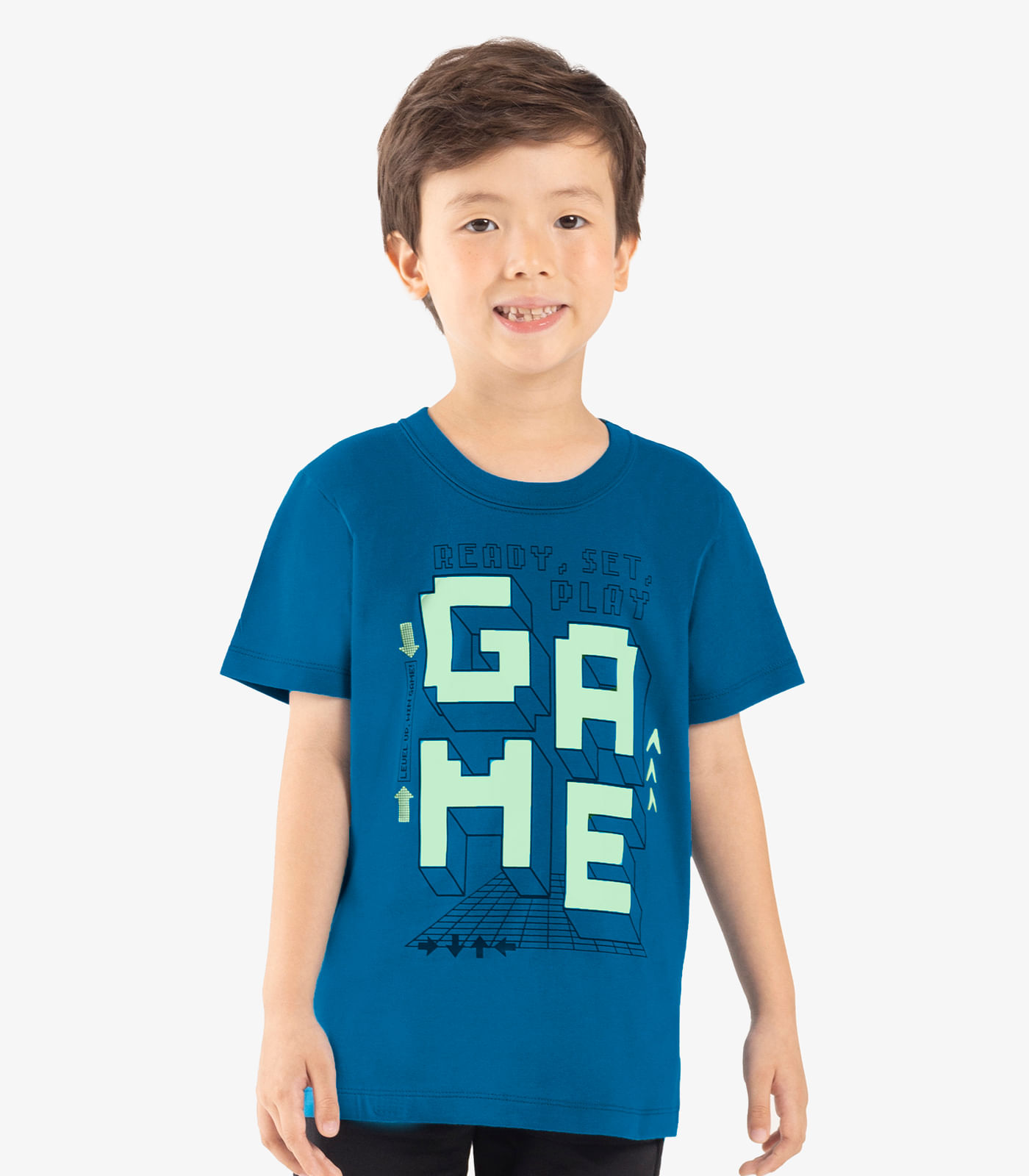 Conjunto Infantil Camiseta Com Bermuda Rovi kids Azul - Imagem 2
