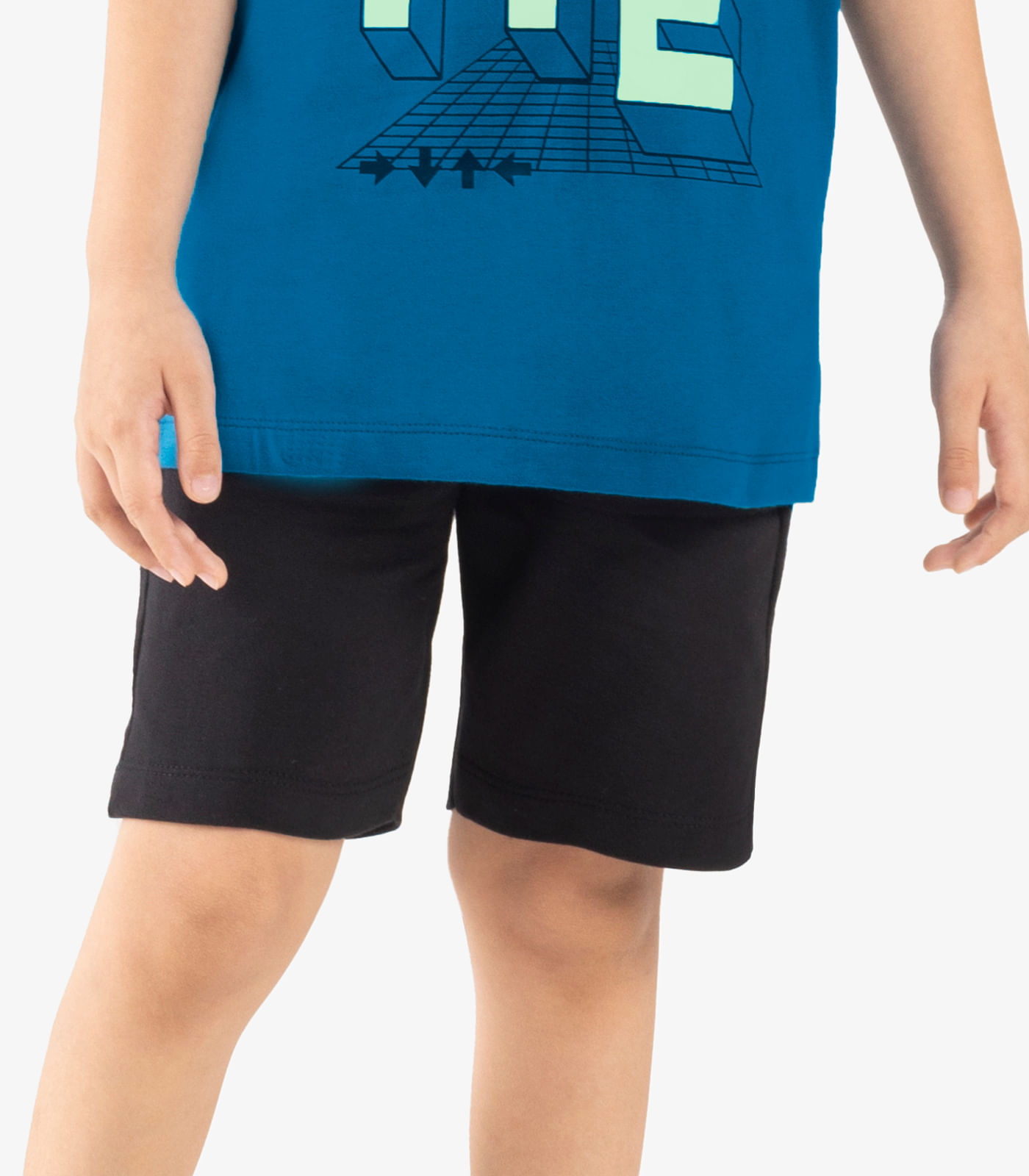 Conjunto Infantil Camiseta Com Bermuda Rovi kids Azul - Imagem 3