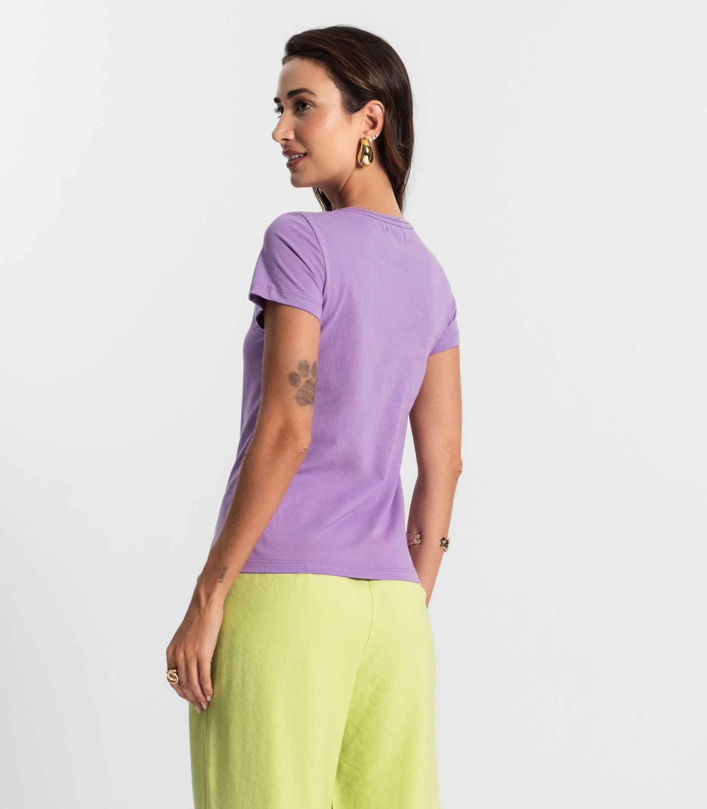 Blusa Feminina Meia Malha 30 Básica KO Roxo - Imagem 3