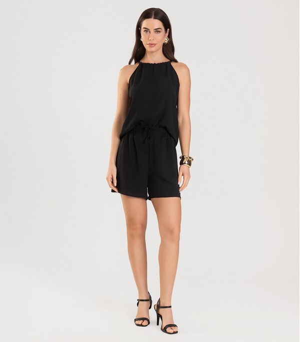 Conjunto Blusa com Shorts Infinita Cor Preto G