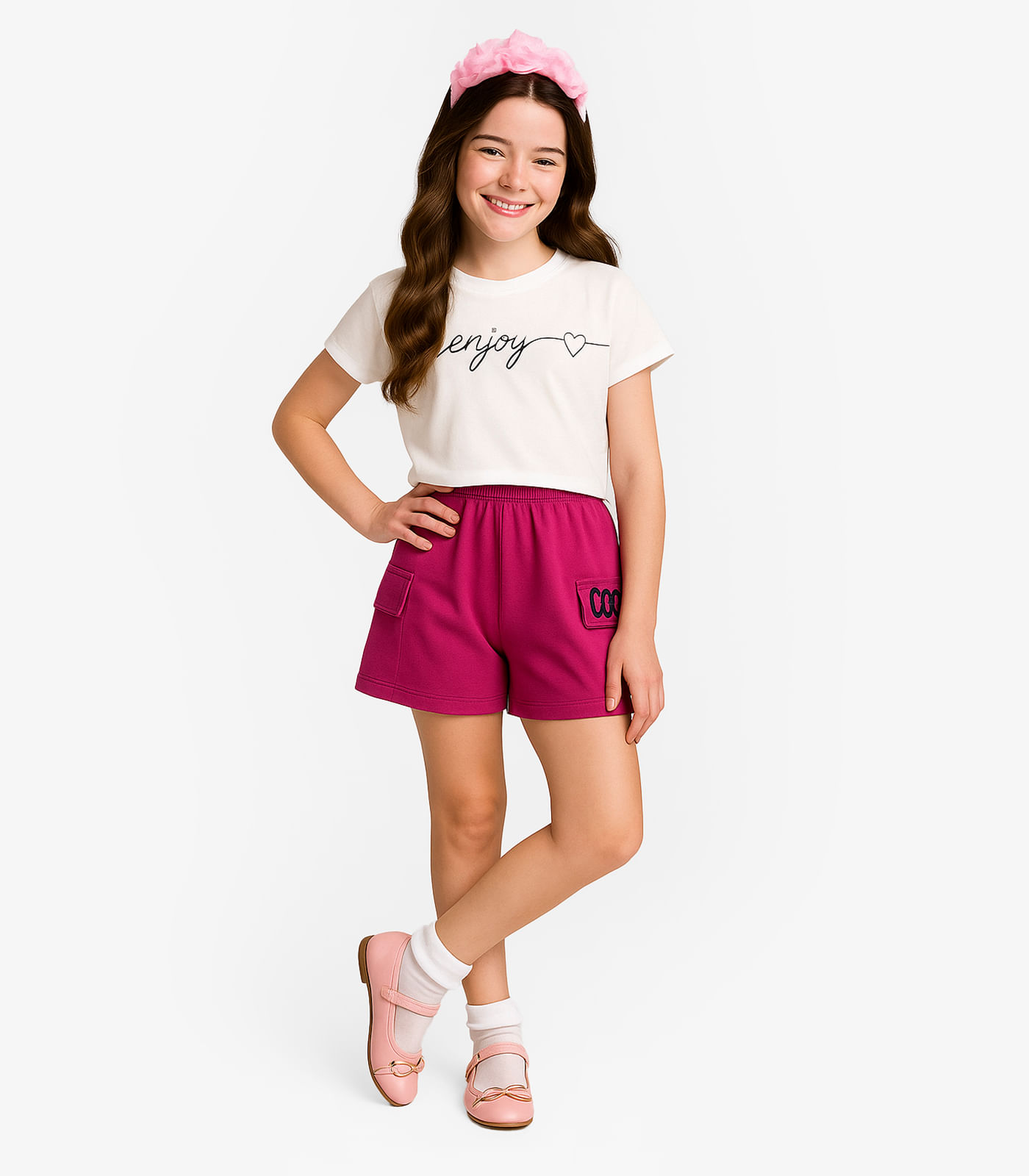 Conjunto Infantil Blusa Com Shorts Rovi Kids Bege