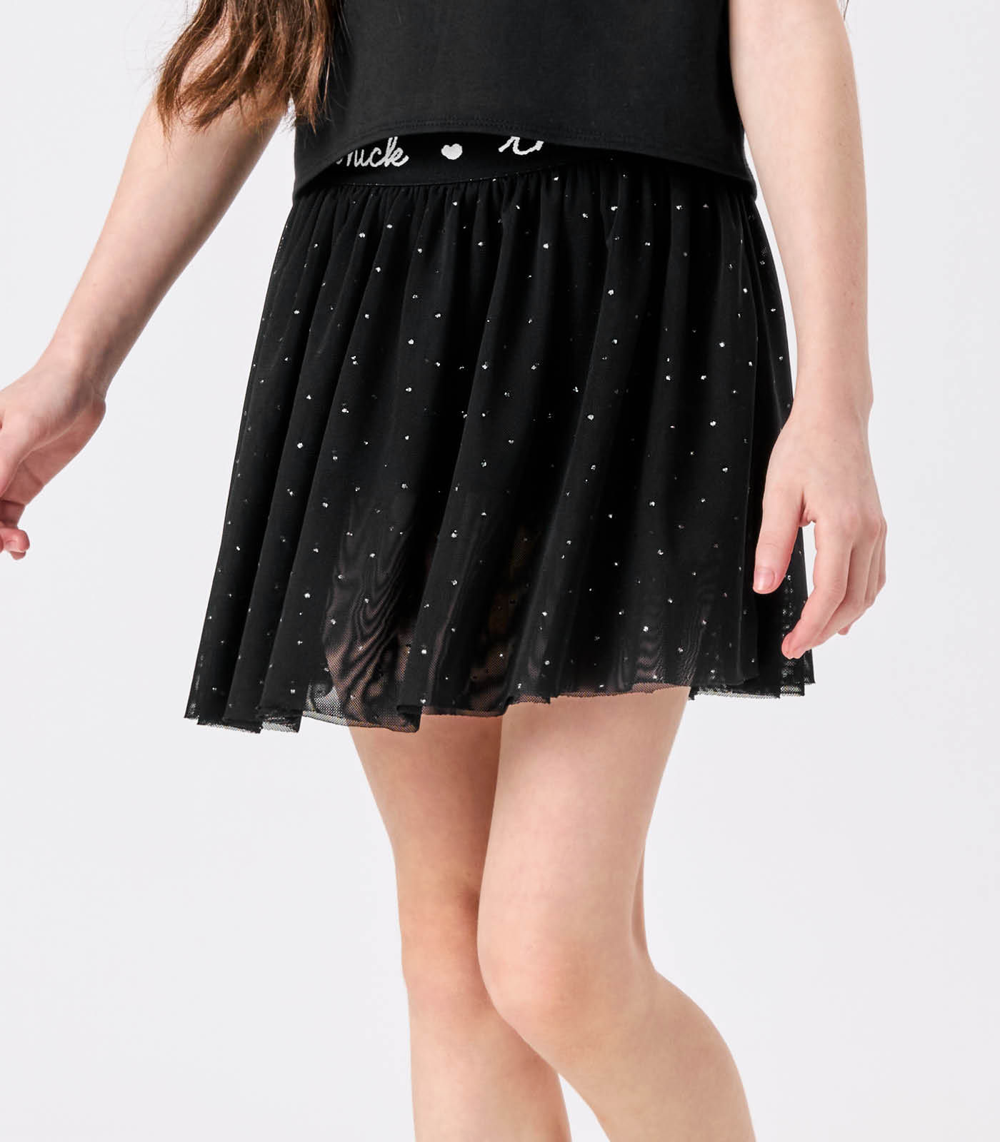 Conjunto Blusa Com Saia Em Tule Trick Nick Preto - Imagem 3