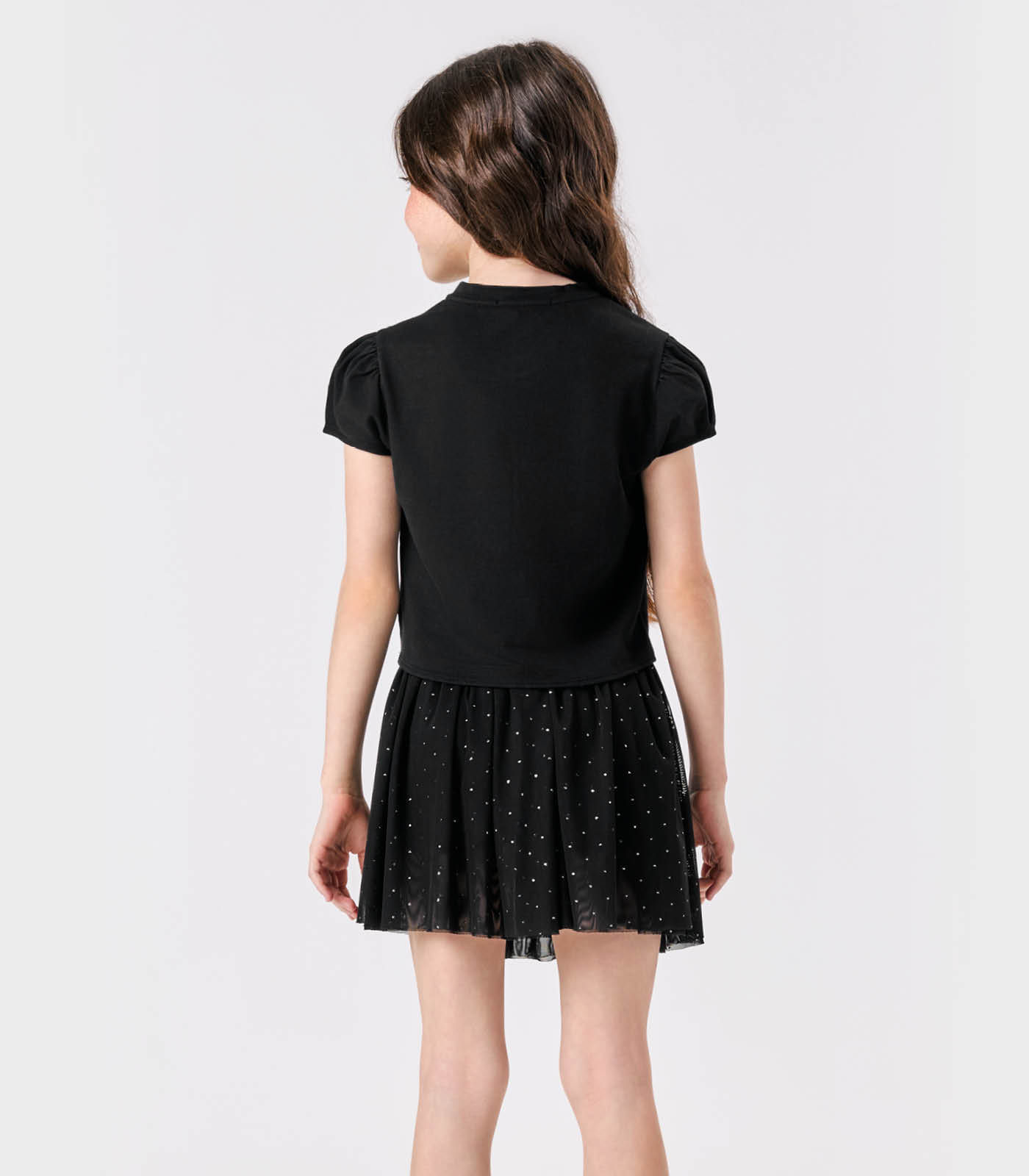 Conjunto Blusa Com Saia Em Tule Trick Nick Preto - Imagem 4