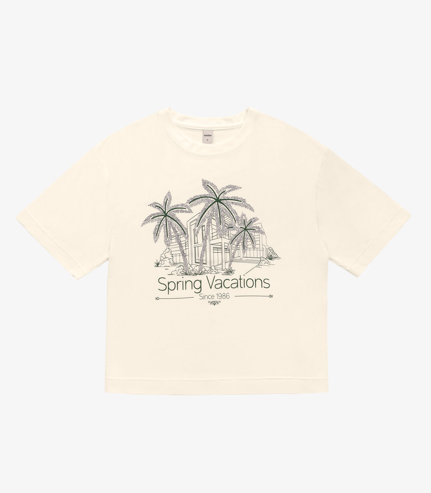 Blusa Feminina Over com Estampa e Glitter Rovitex Bege - Imagem 2