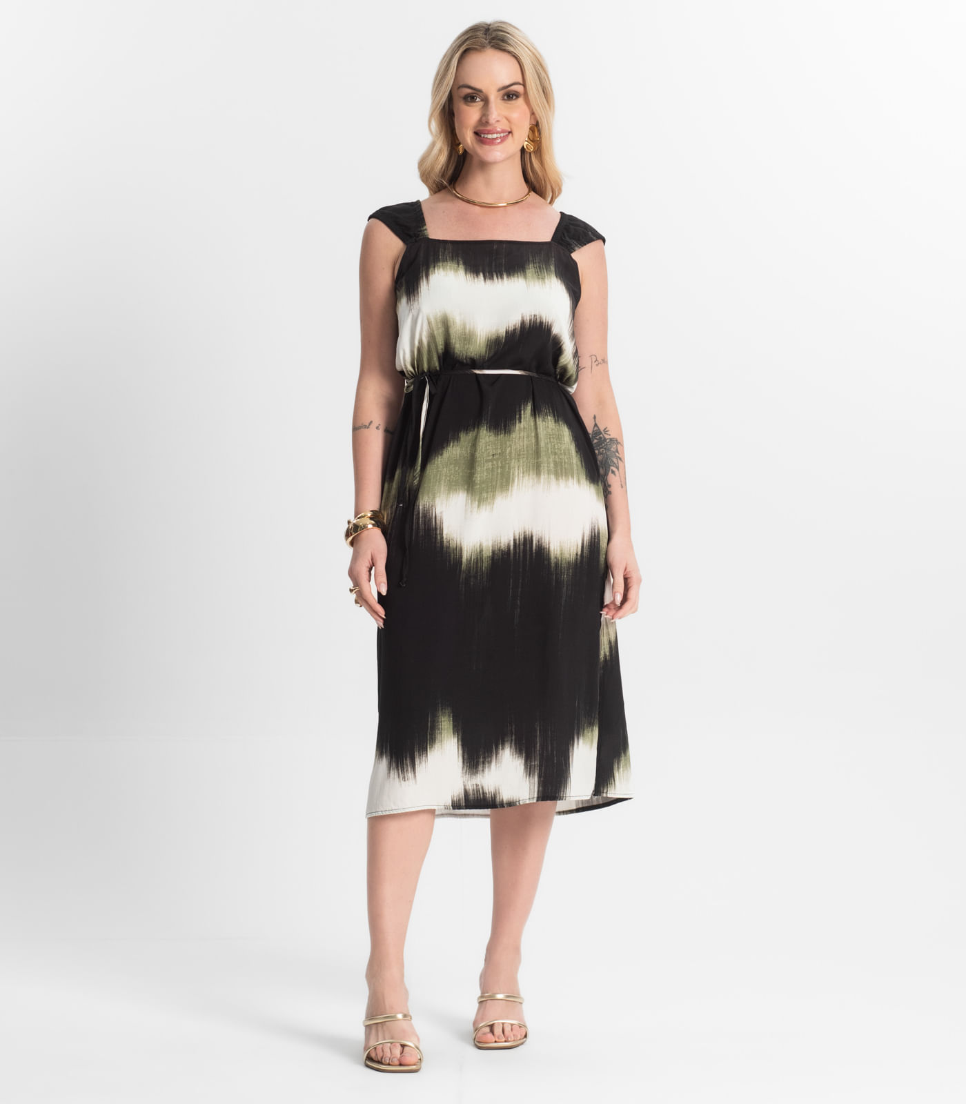 Vestido Midi Viscose Select Verde