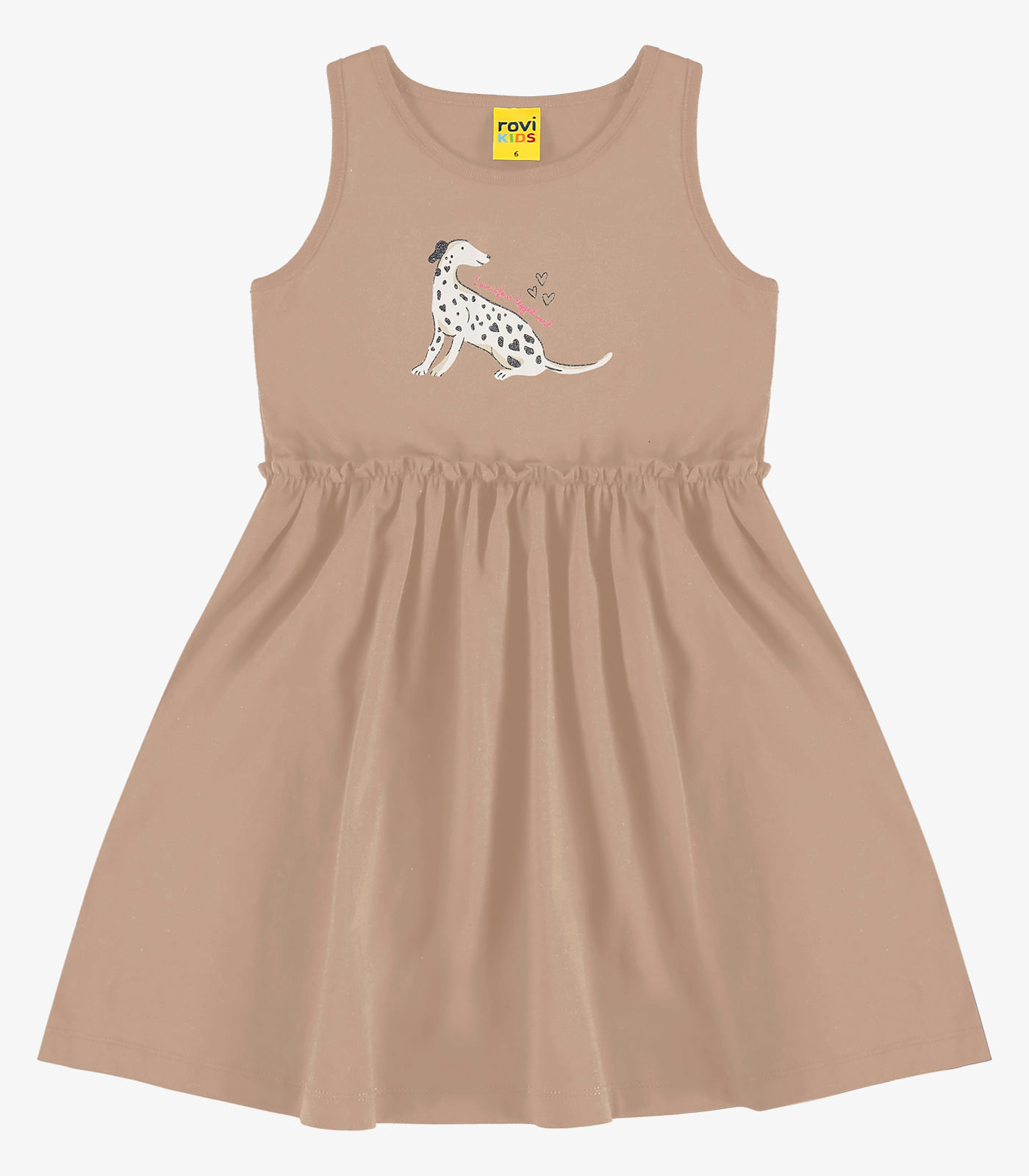 Vestido Infantil em Meia Malha Rovi Kids Marrom