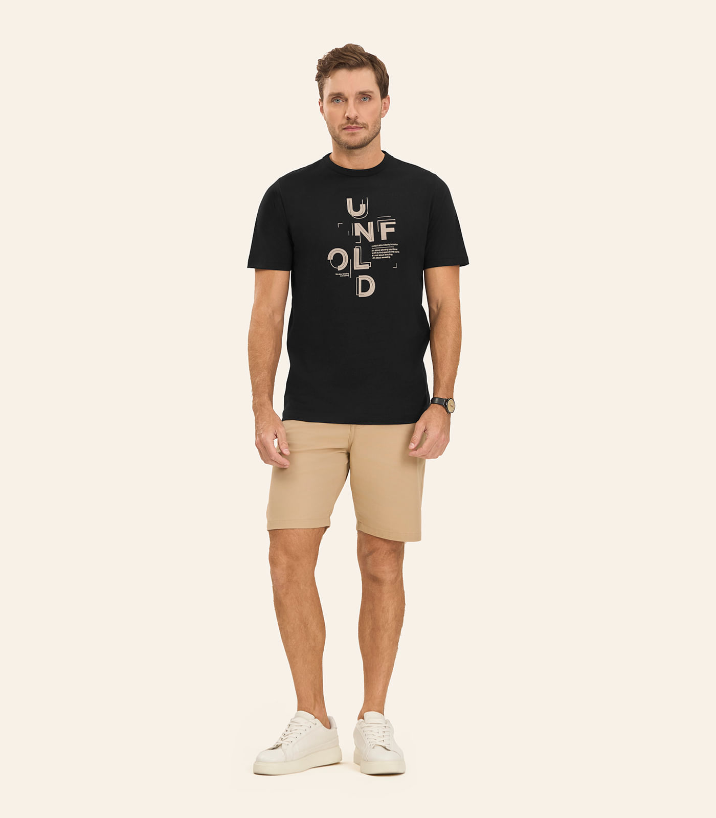 Camiseta Masculina em Meia Malha Diametro Preto