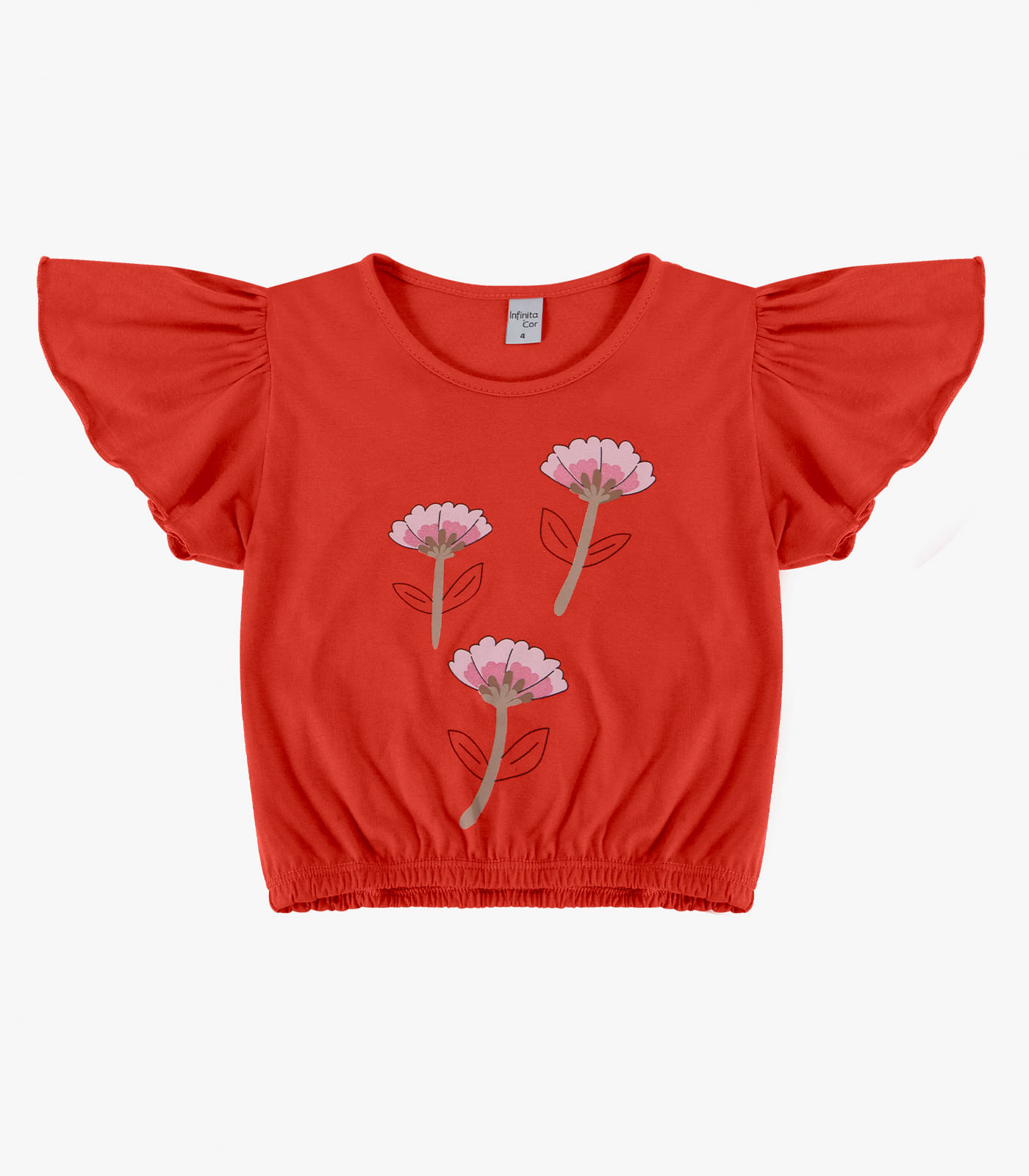 Blusa Infantil Manga Curta Infinita Cor Laranja - Imagem 3