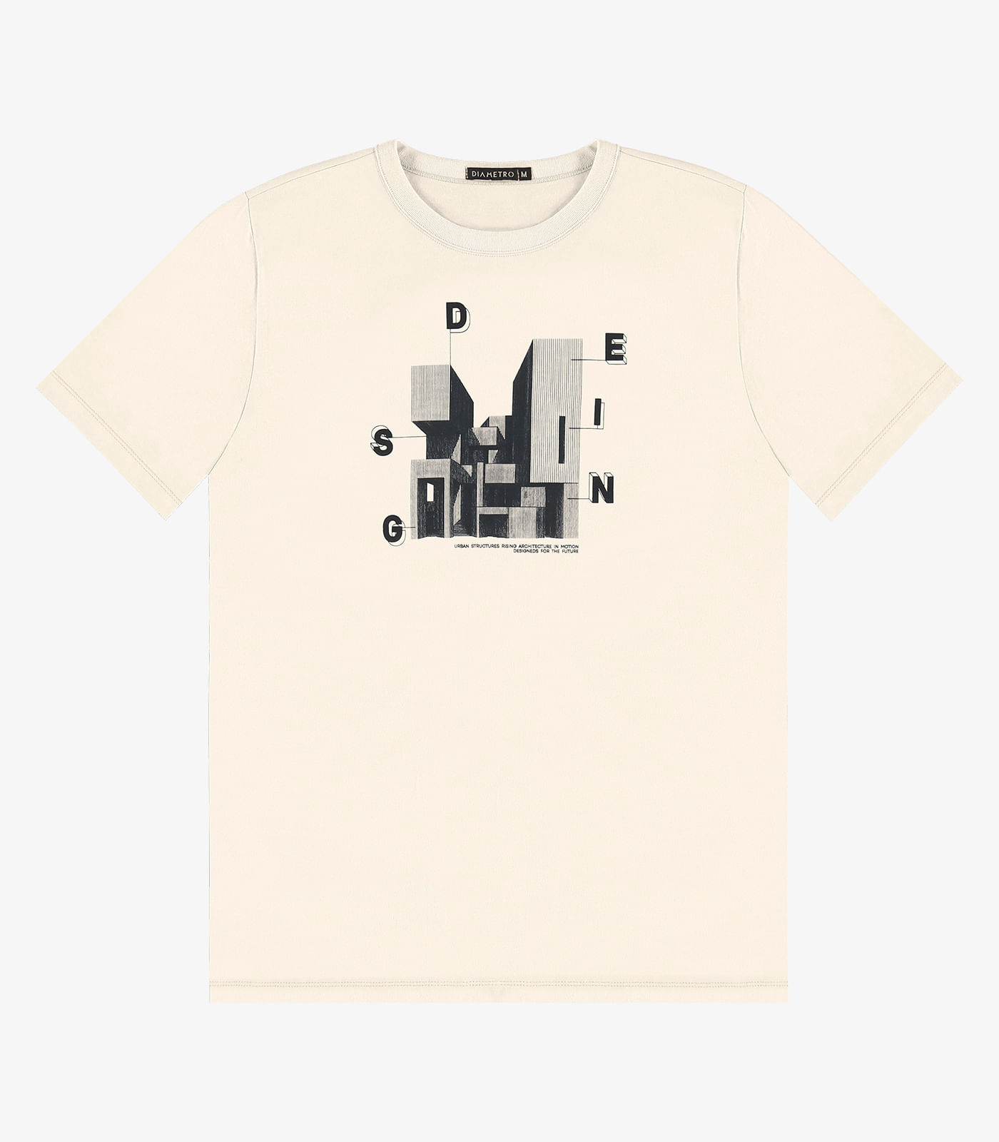 Camiseta Masculina em Meia Malha Diametro Bege - Imagem 2