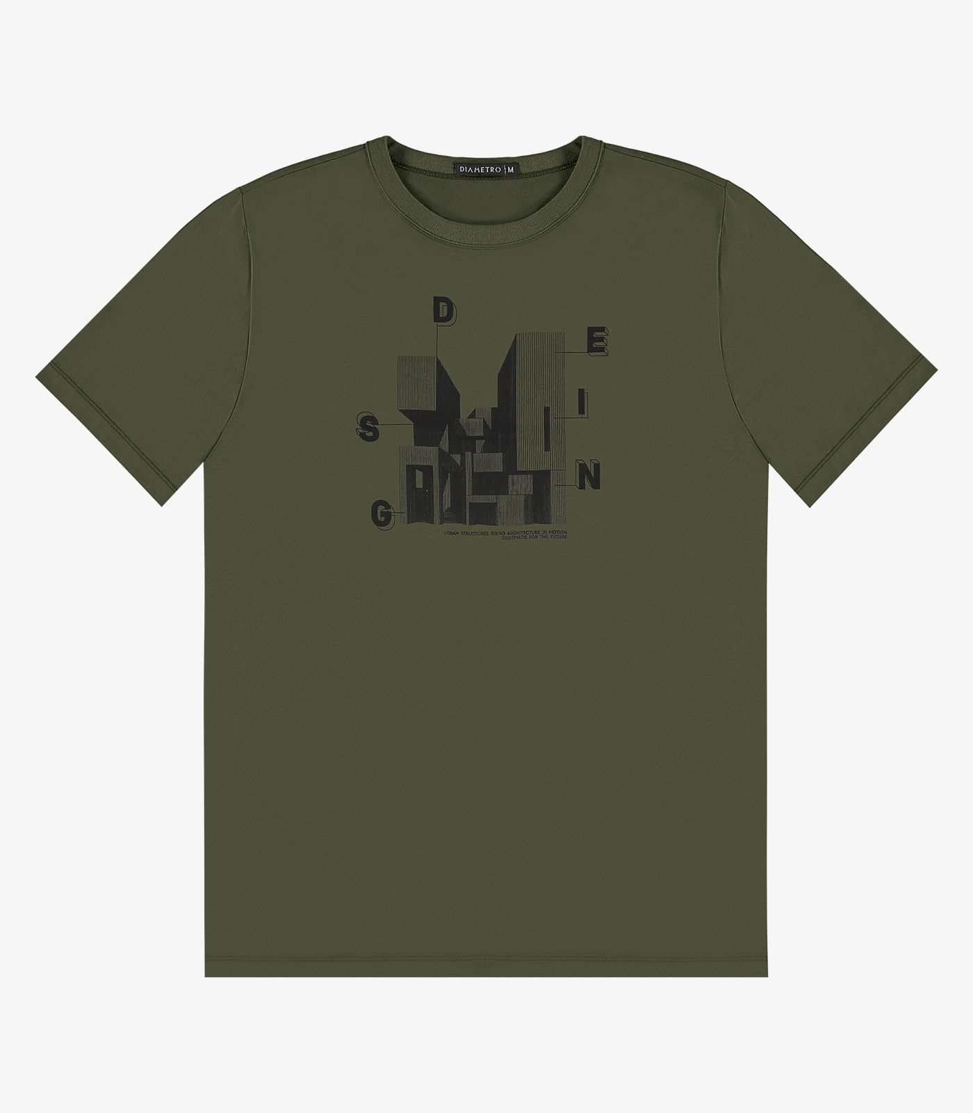 Camiseta Masculina em Meia Malha Diametro Verde