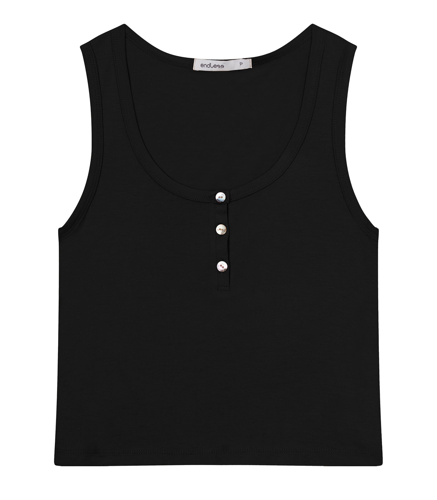 Regata De Viscotorcion Feminina Endless Preto - Imagem 2