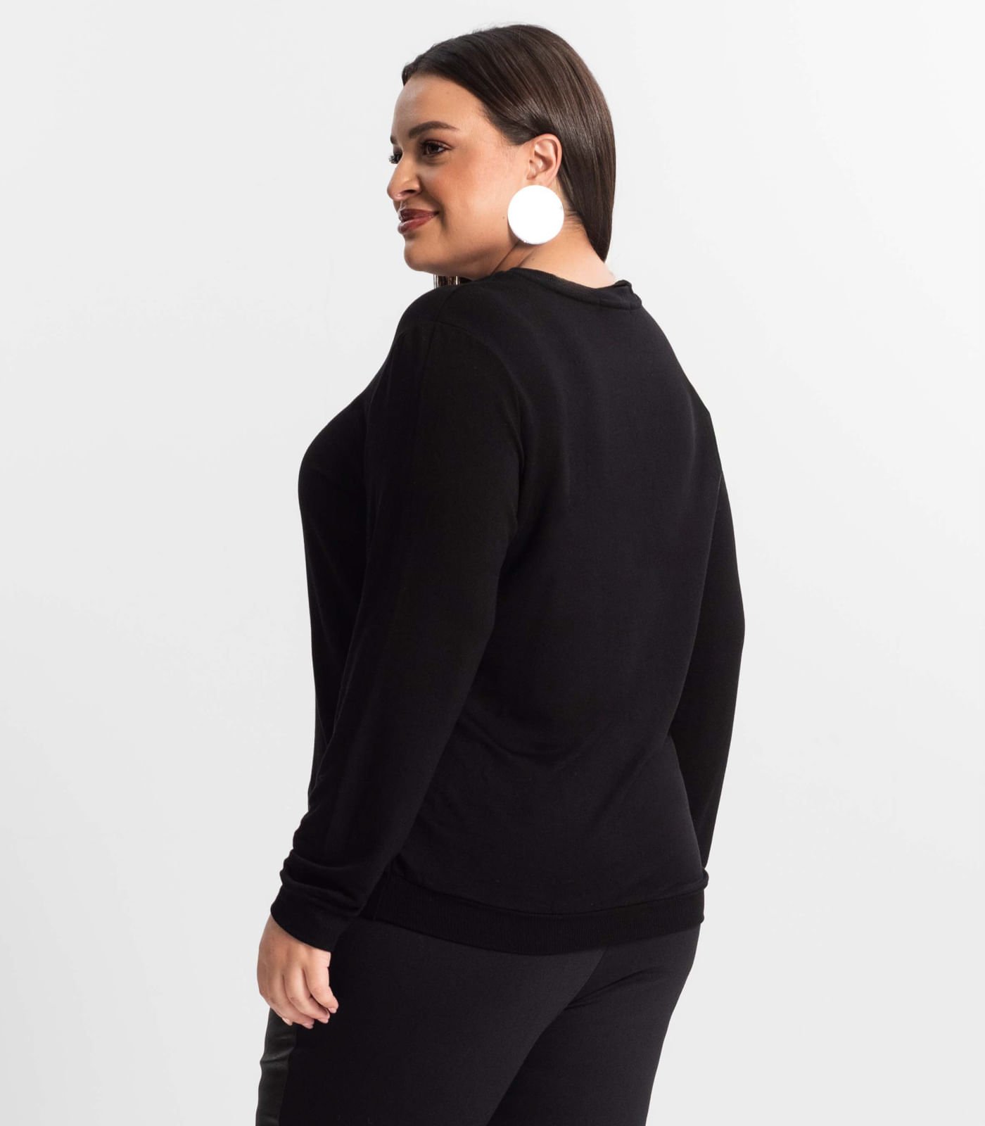 Blusão Feminino Plus Size Secret Glam Preto - Imagem 3