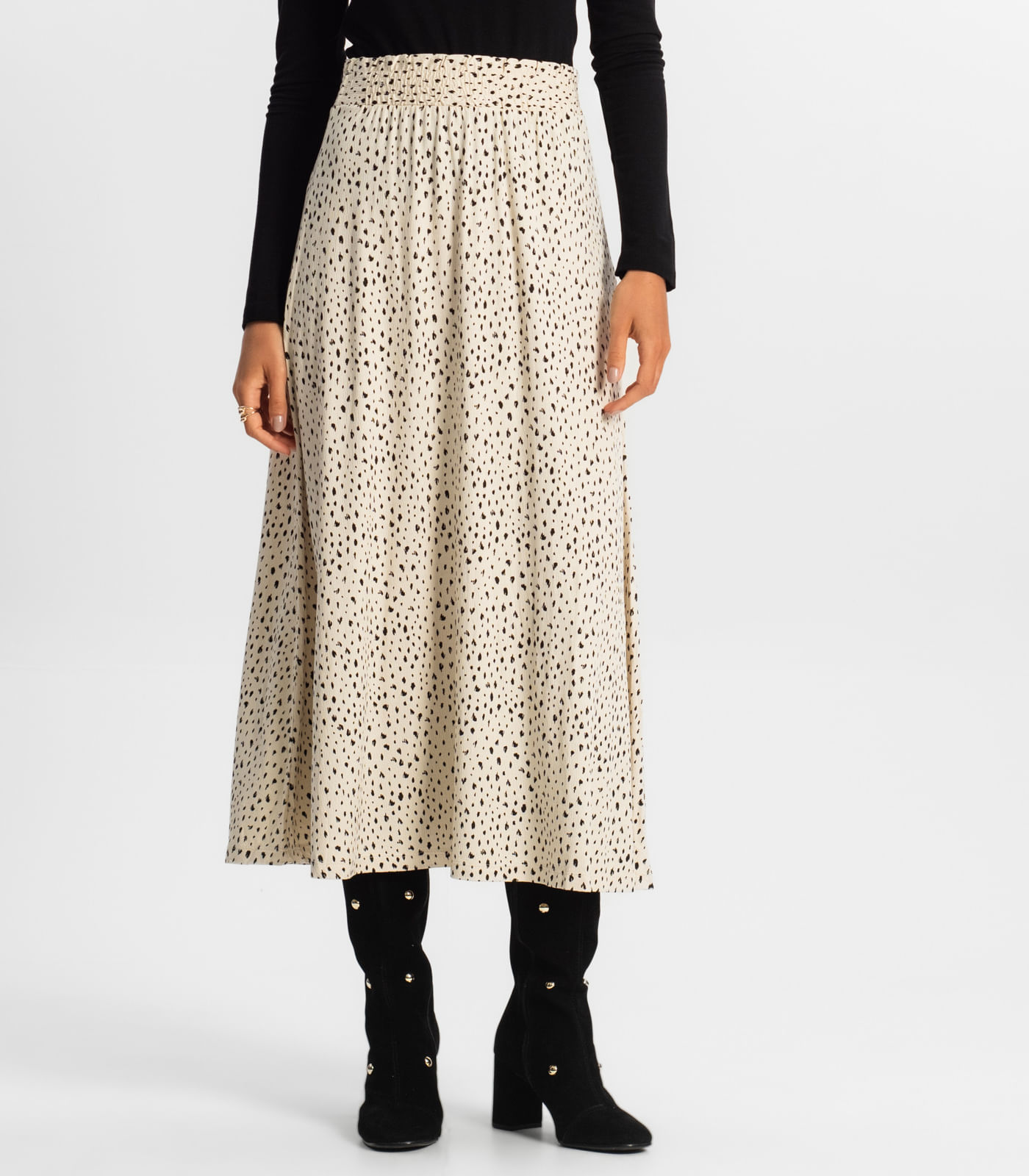 Saia Midi Feminina Rovitex Bege - Imagem 2