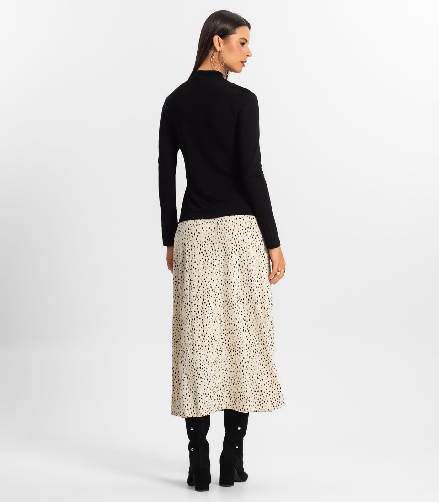 Saia Midi Feminina Rovitex Bege - Imagem 3