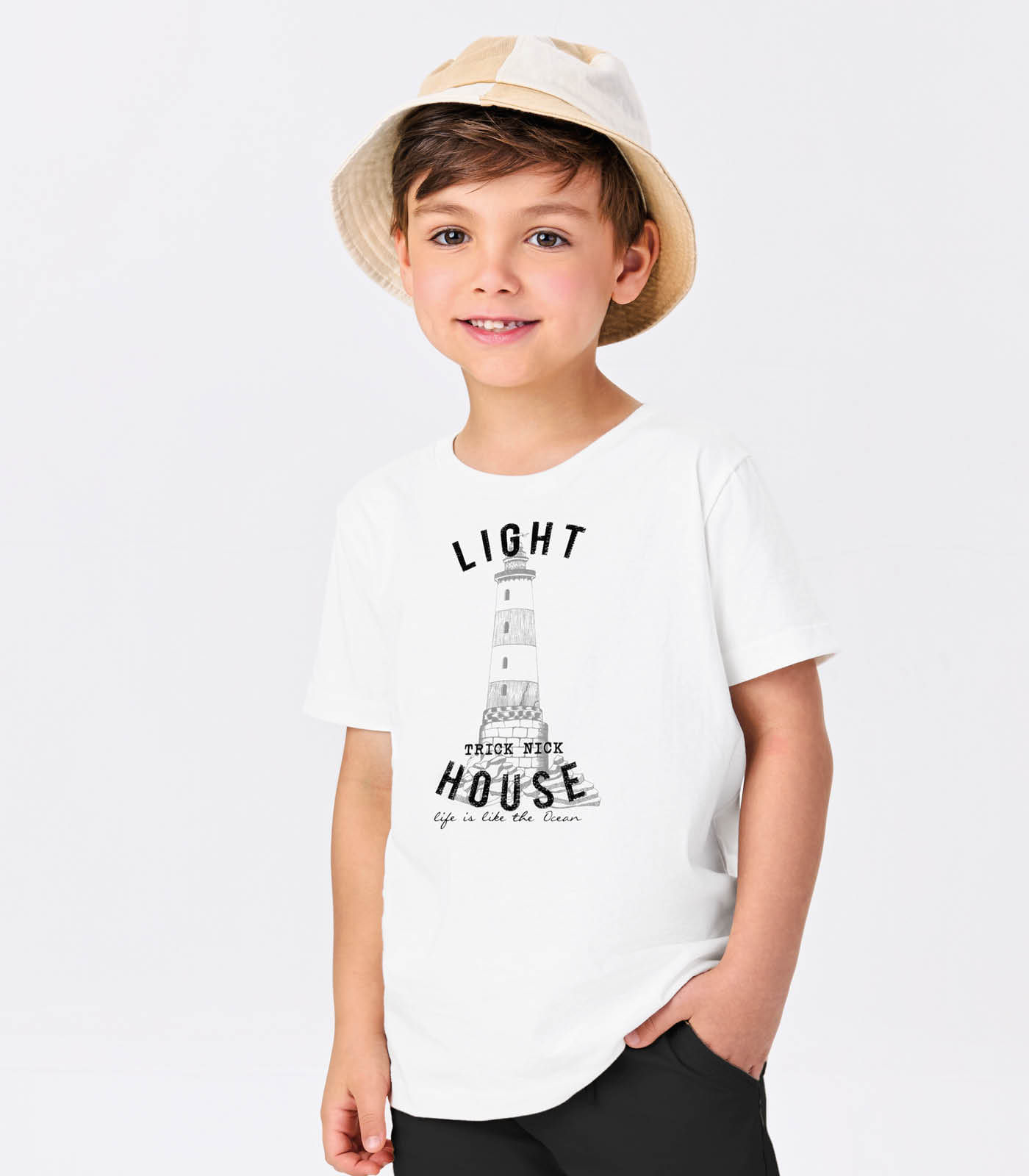 Conjunto Menina Camiseta Com Bermuda Trick Nick Branco - Imagem 2